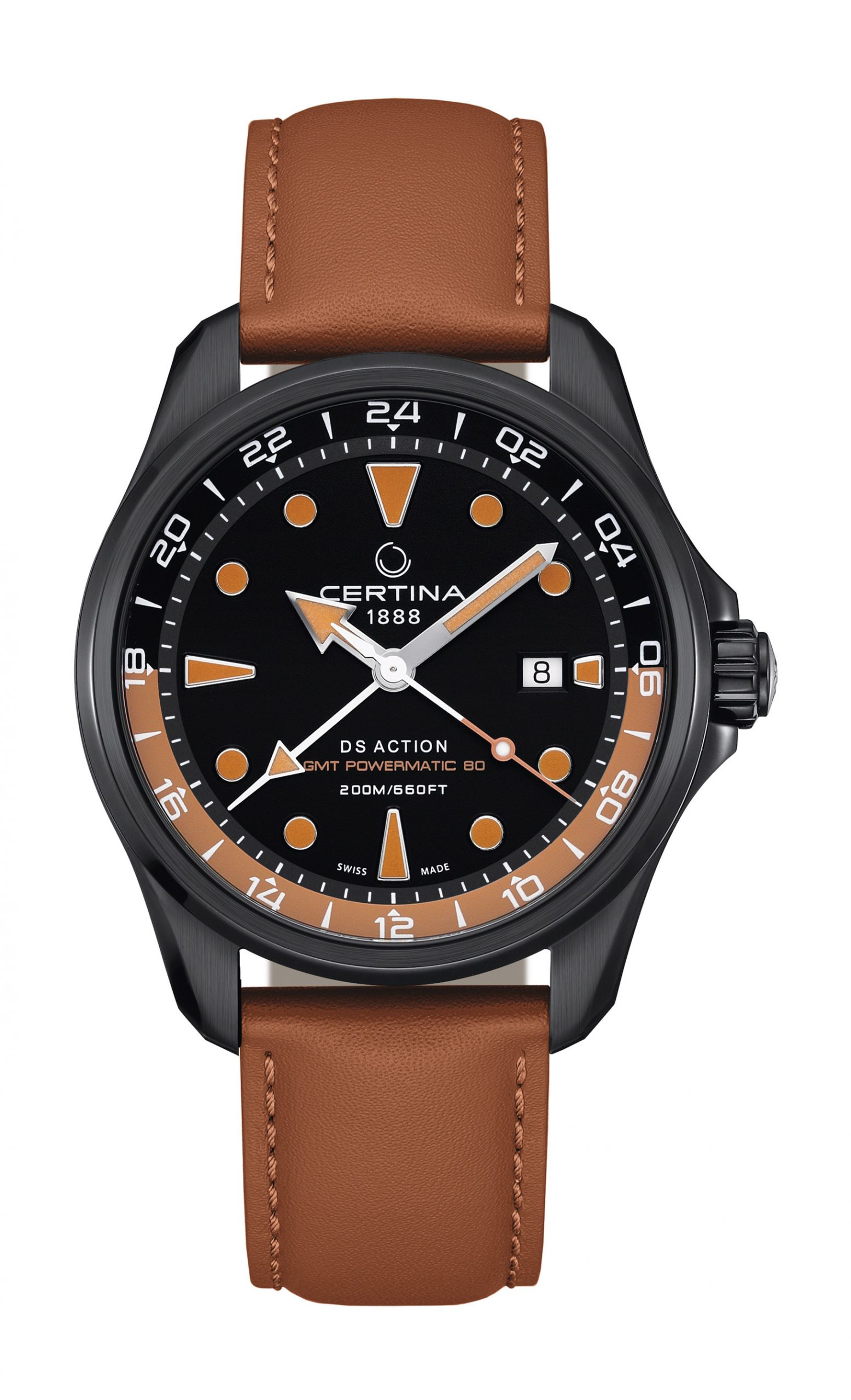 Certina DS Action GMT luxury timepiece - detailed view