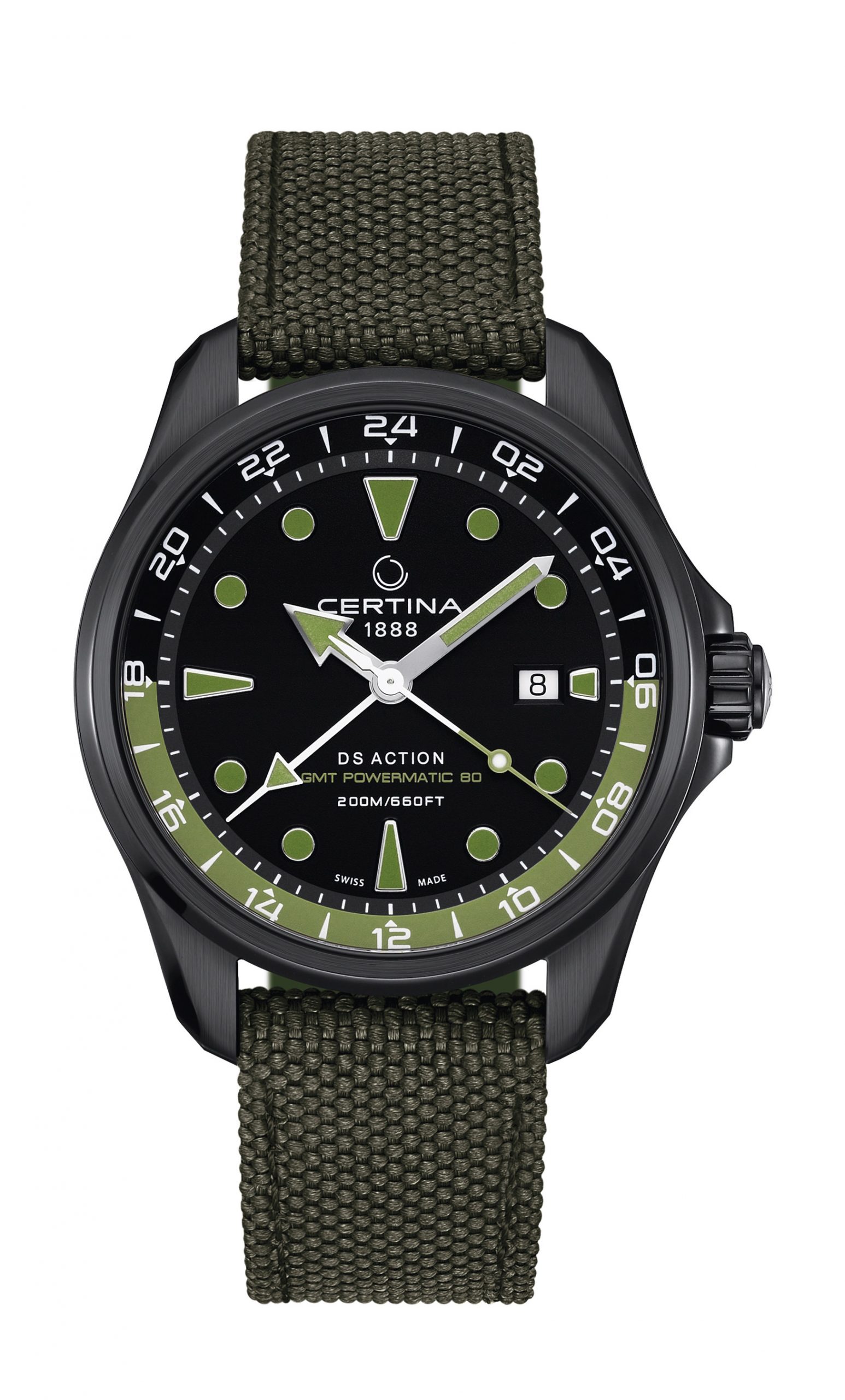 Certina DS Action GMT luxury timepiece - detailed view