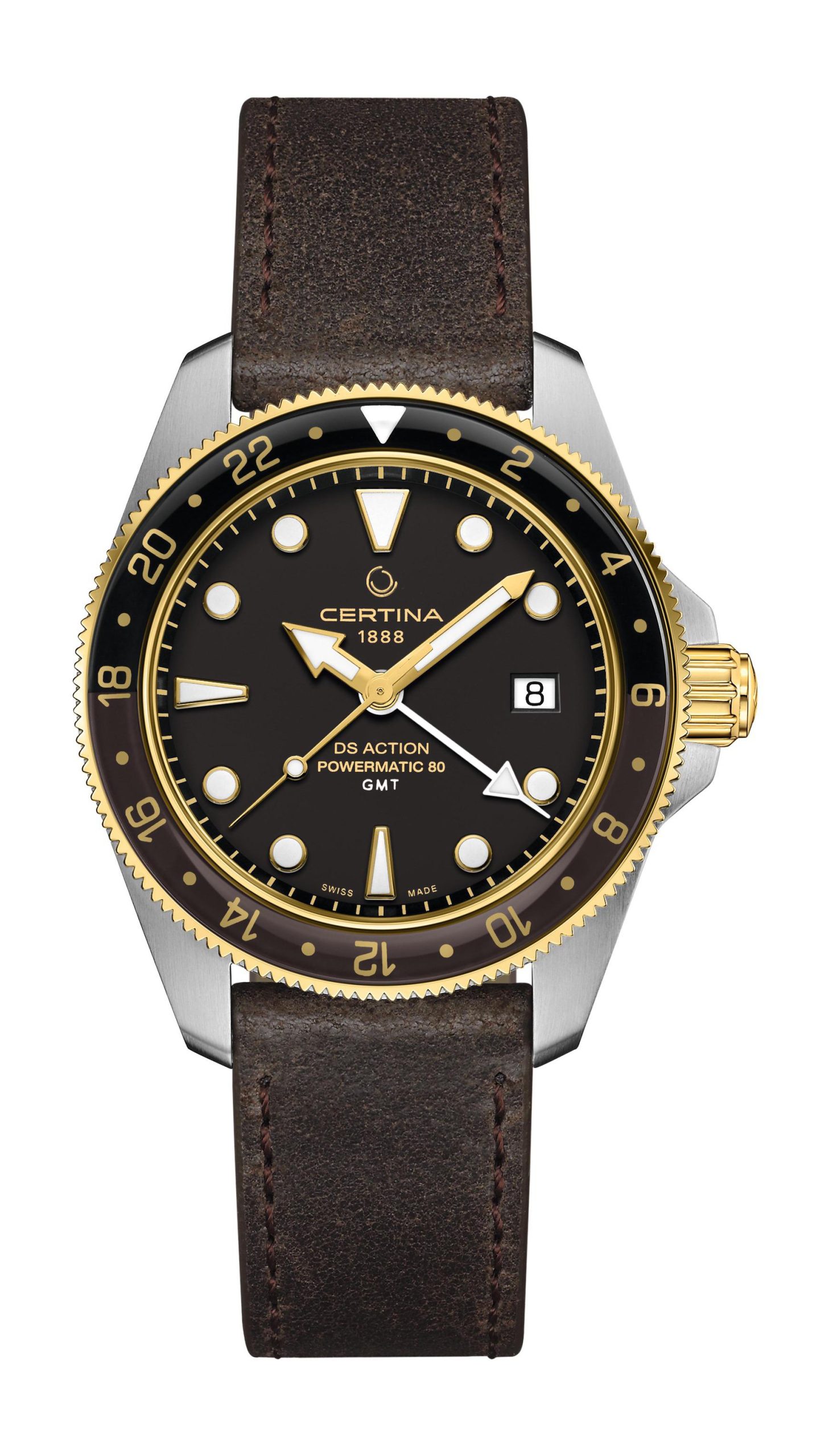 Certina DS Action GMT Powermatic 80 luxury timepiece - detailed view