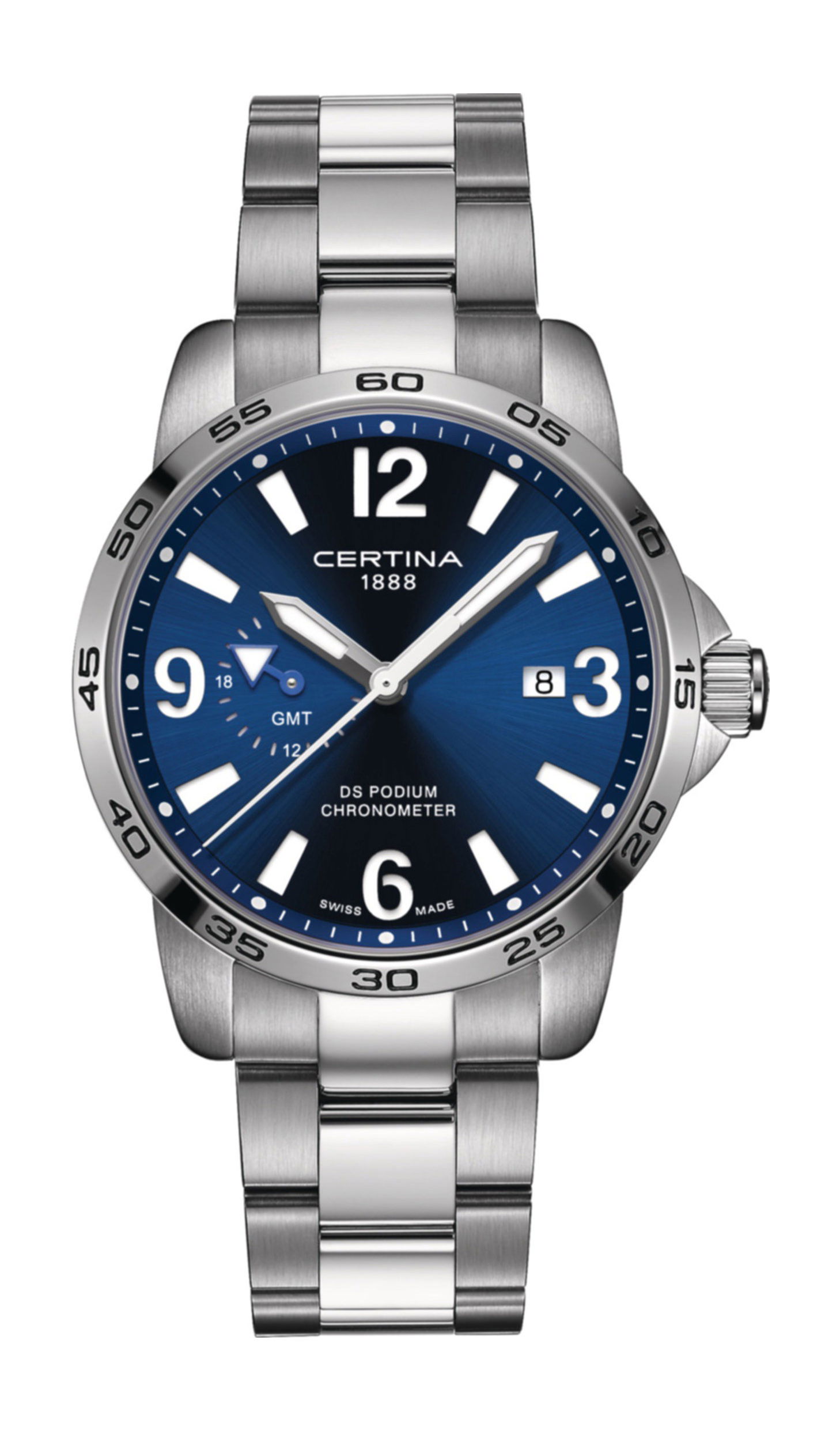 Certina DS Podium GMT luxury timepiece - detailed view