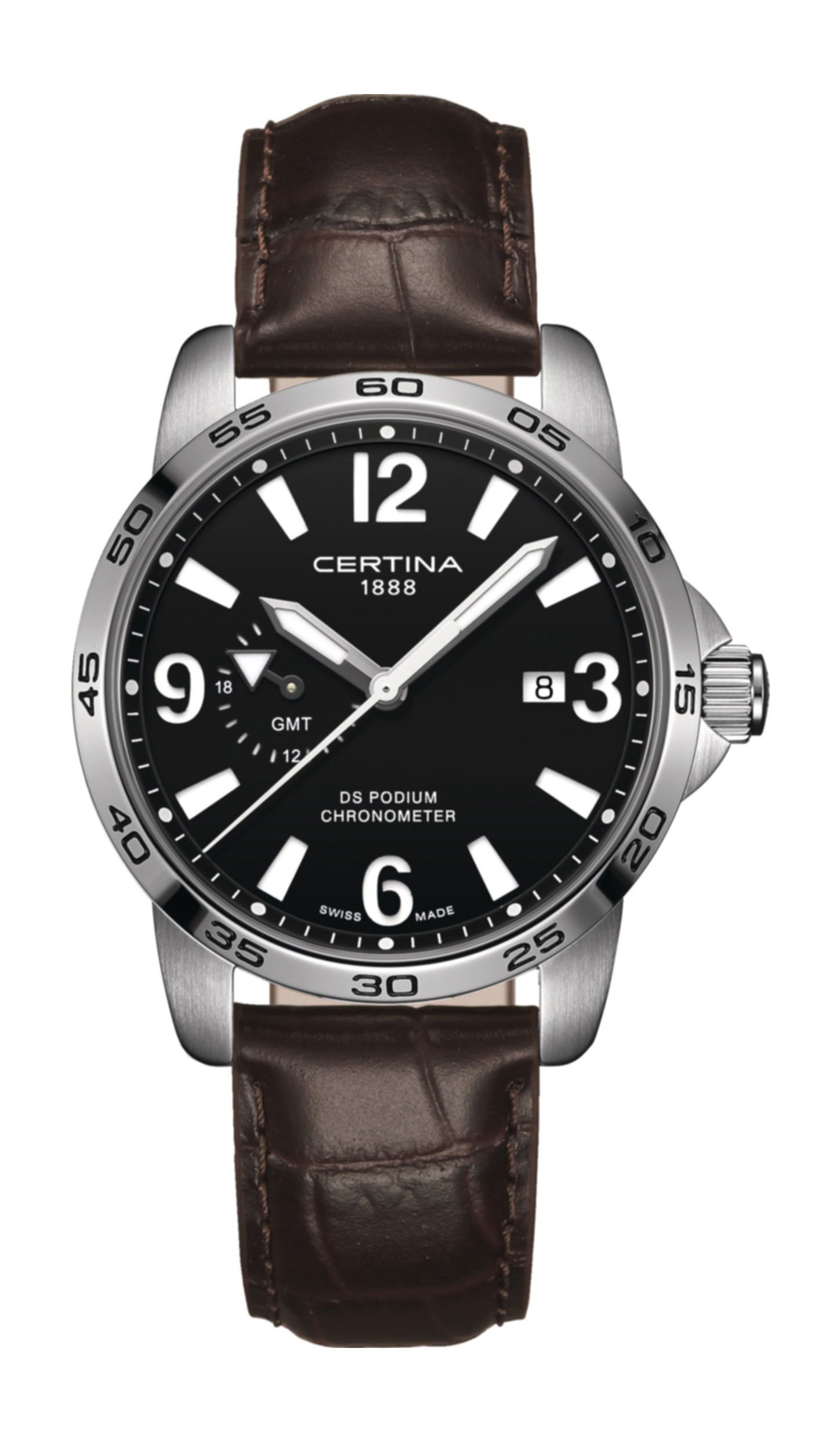 Certina DS Podium GMT luxury timepiece - detailed view