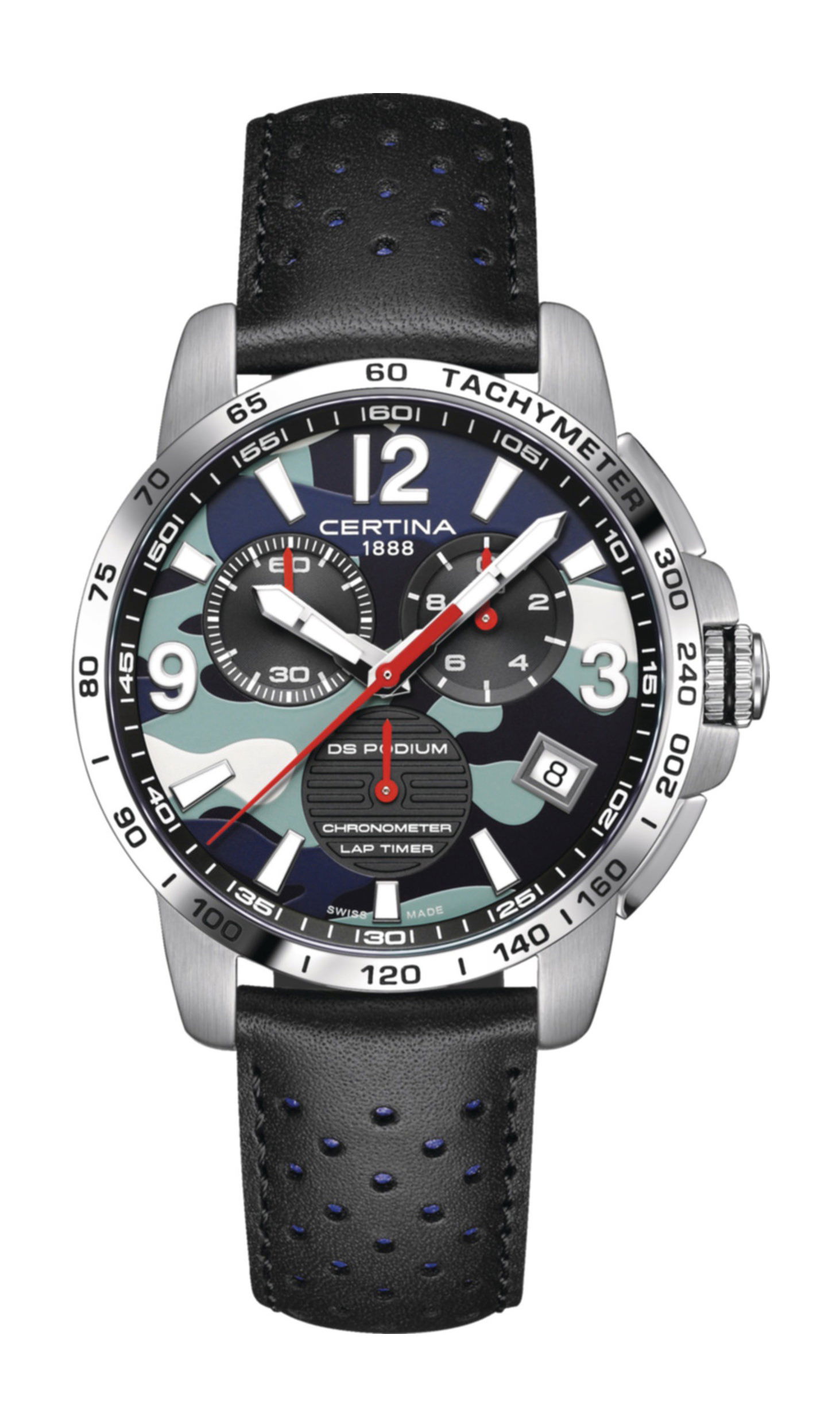 Certina DS Podium Lap Timer luxury timepiece - detailed view