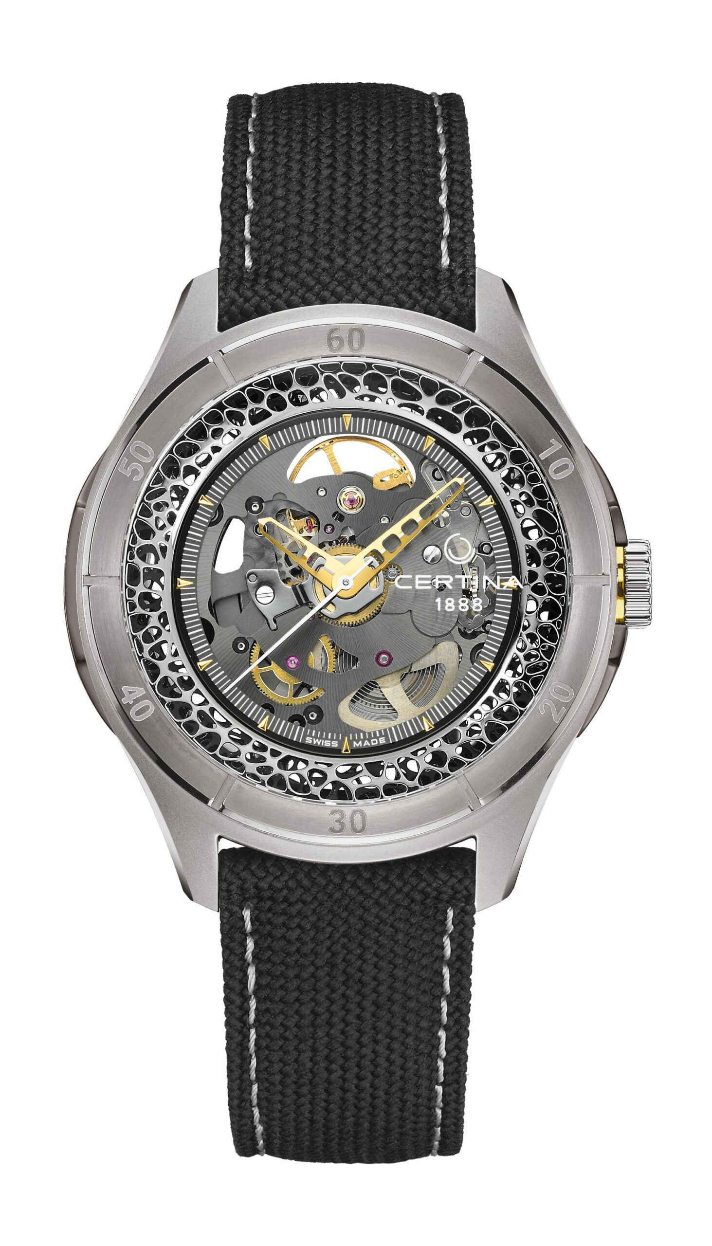 Certina DS Skeleton luxury timepiece - detailed view