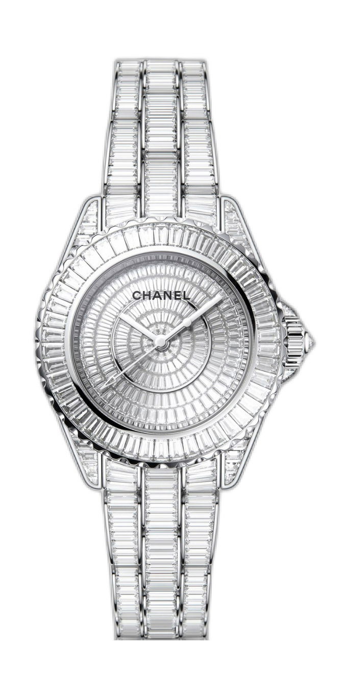Chanel J12 Baguette Diamond Star luxury timepiece - detailed view