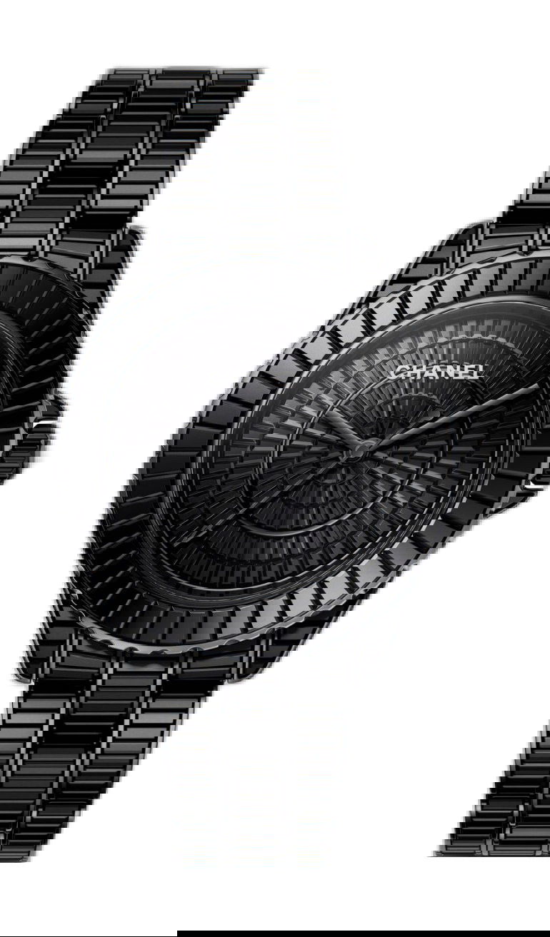Chanel J12 Black Star luxury timepiece - detailed view