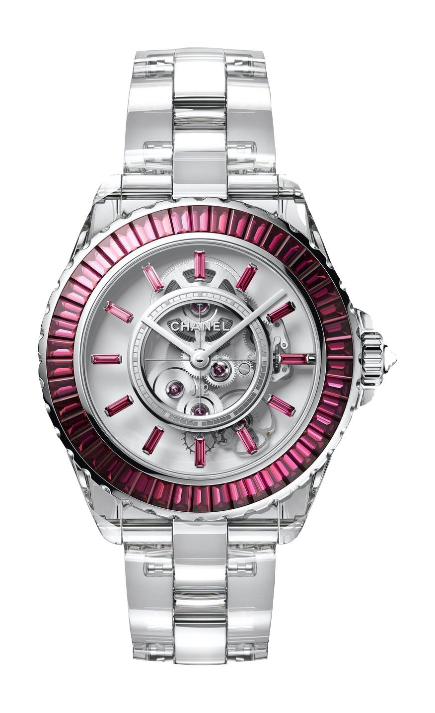 Chanel J12 X-Ray Red Edition luxury timepiece - detailed view
