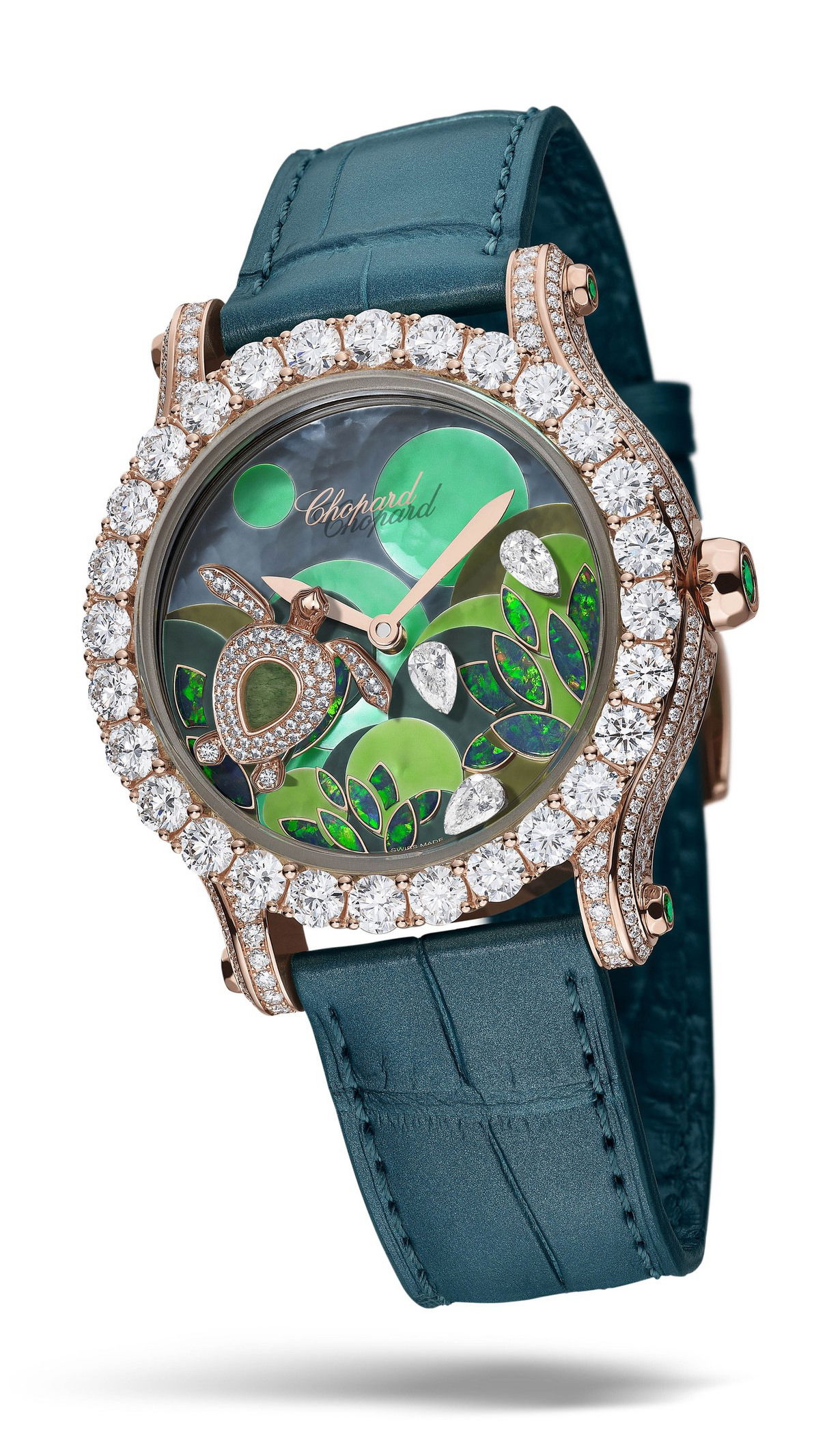 Chopard Happy Sport Métiers d’Art Sea Turtle Edition luxury timepiece - detailed view