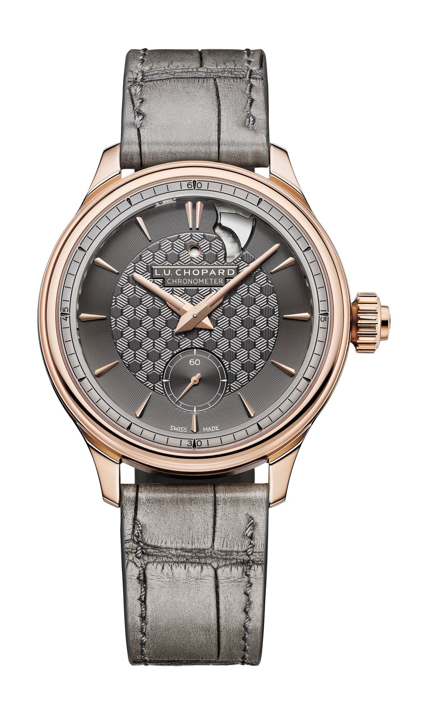 Chopard L.U.C Strike One luxury timepiece - detailed view