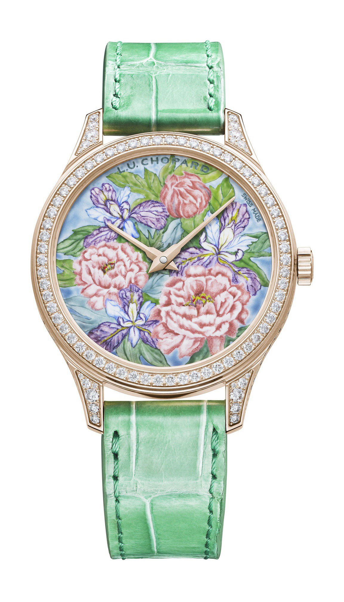 Chopard L.U.C XP Esprit de Fleurie Peony luxury timepiece - detailed view