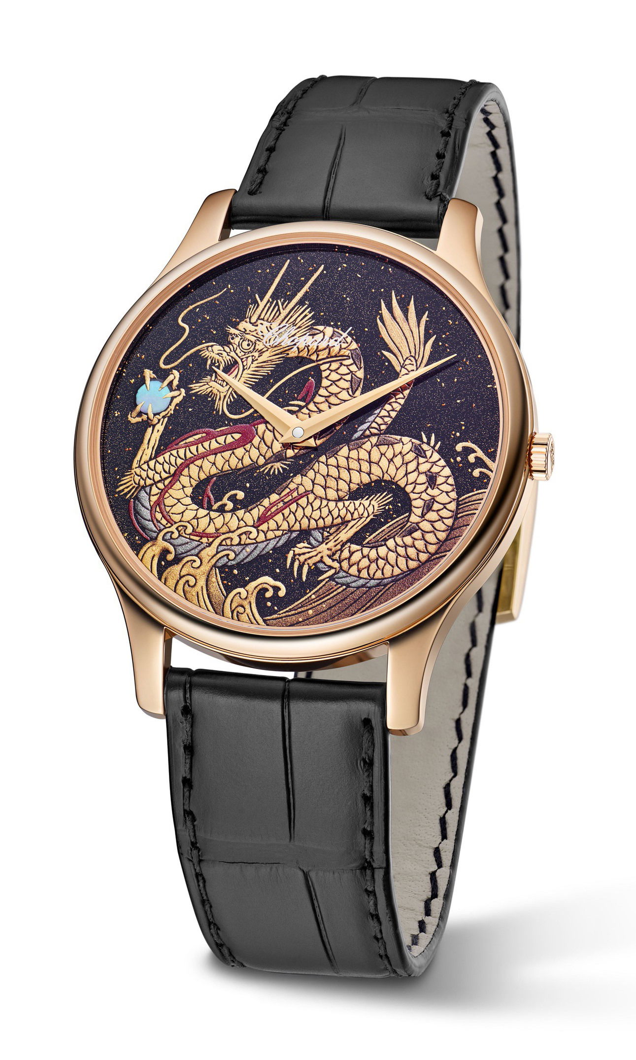Chopard L.U.C XP Urushi Year of the Dragon luxury timepiece - detailed view