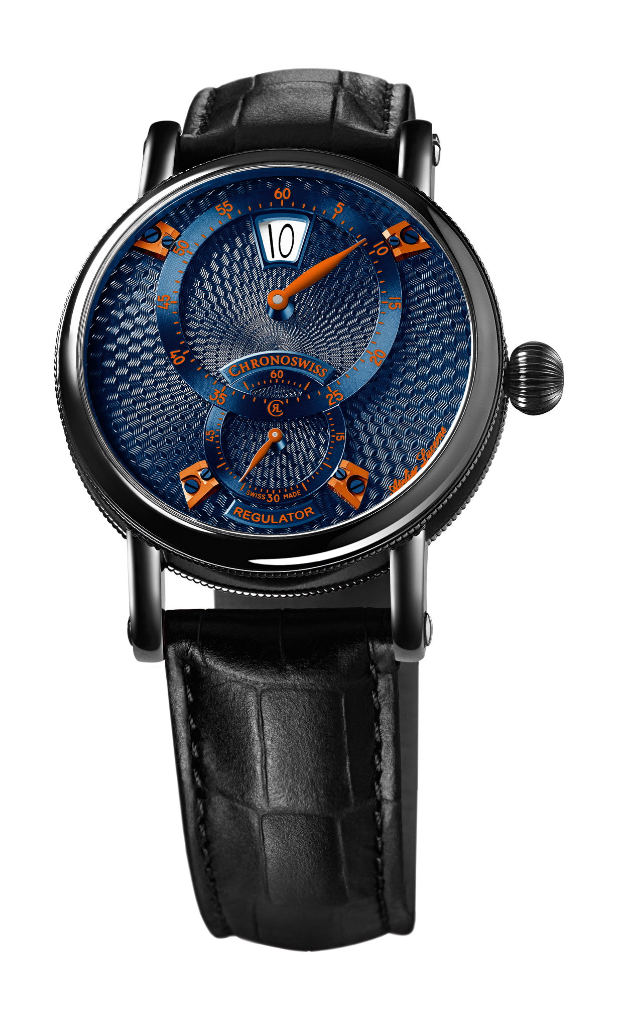 Chronoswiss Flying Regulator Jumping Hour luxury timepiece - detailed view