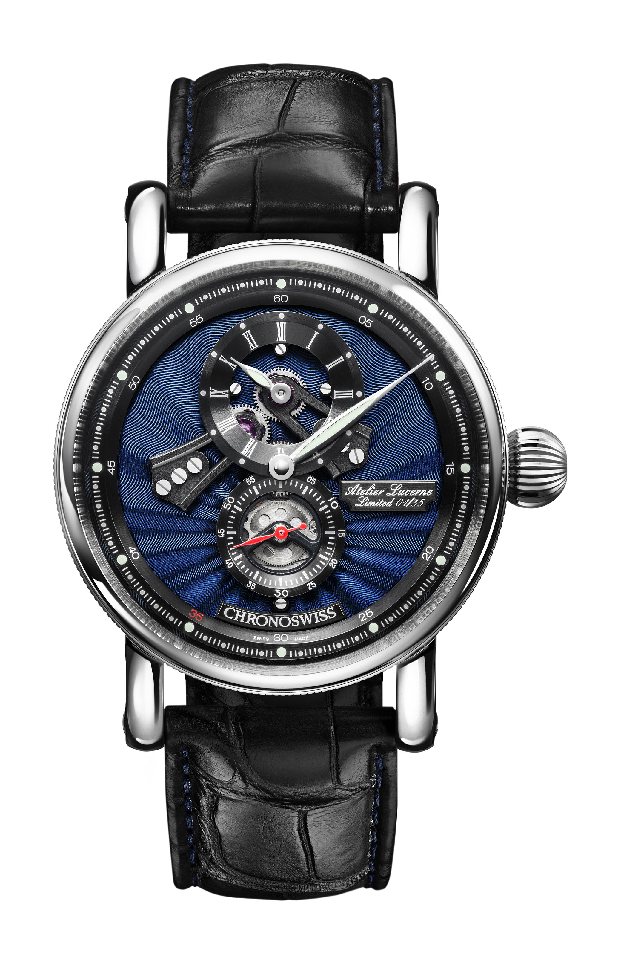 Chronoswiss Flying Regulator Open Gear Anniversary Edition luxury timepiece - detailed view
