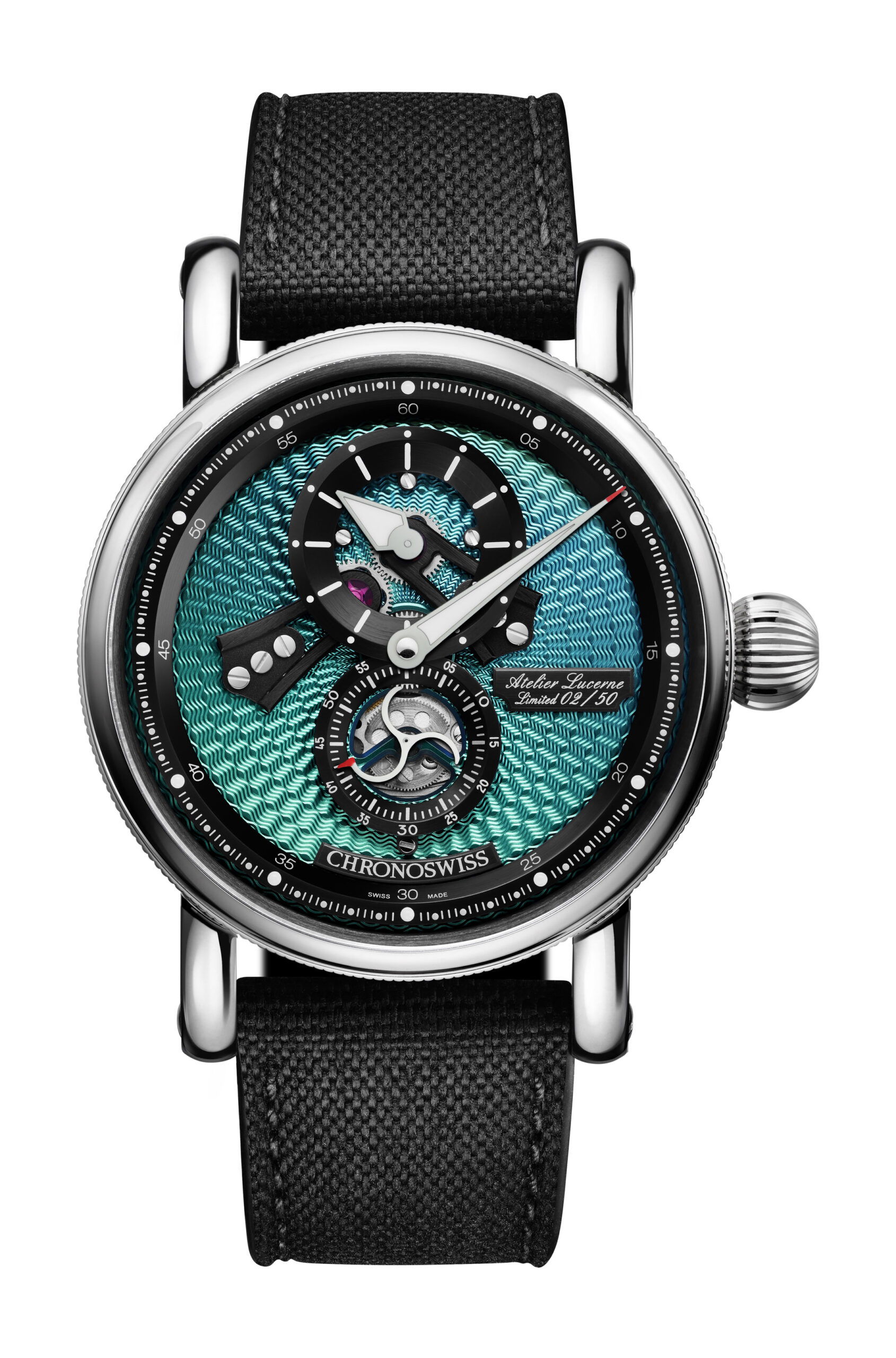 Chronoswiss Open Gear Paraiba luxury timepiece - detailed view
