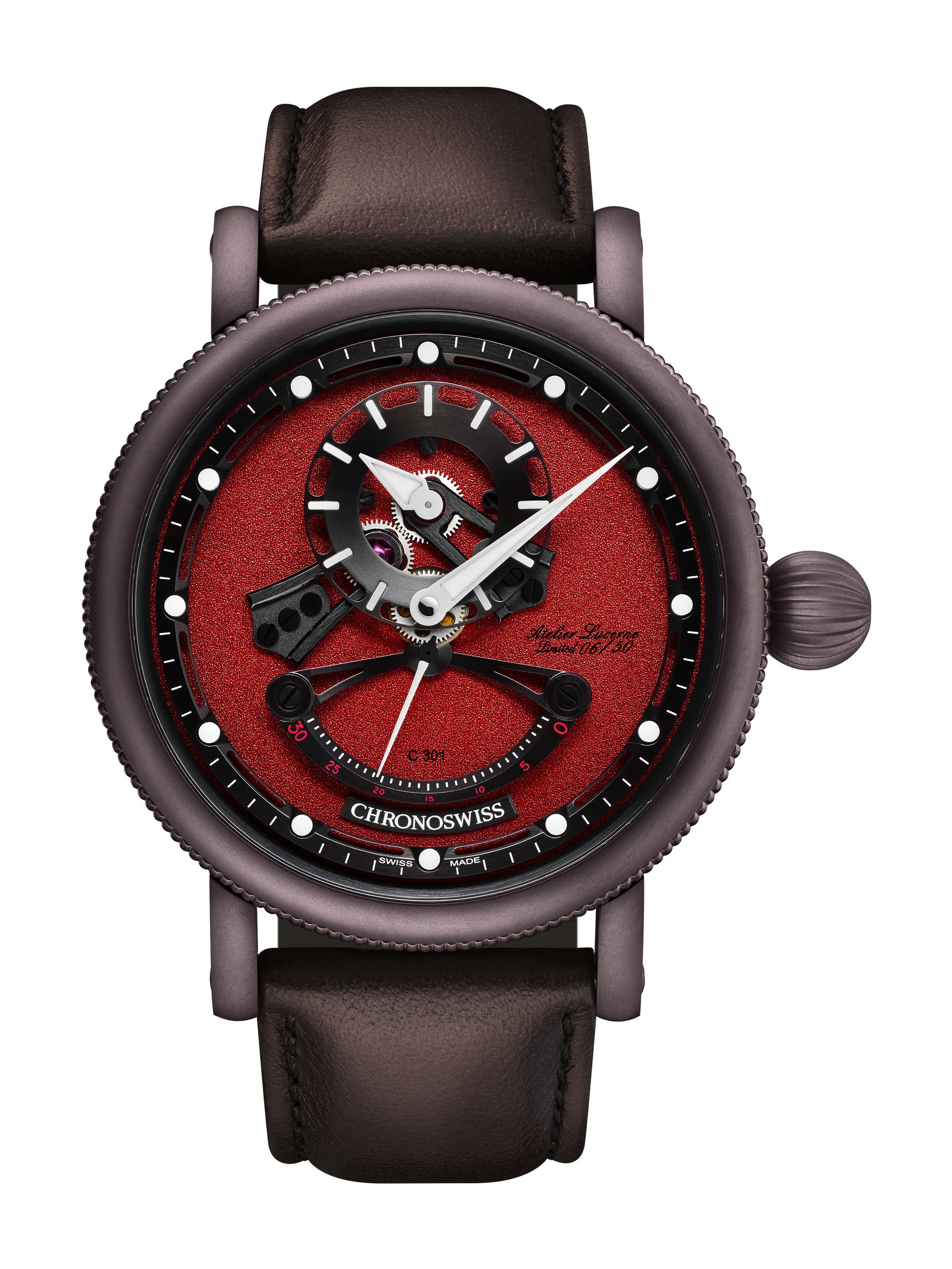 Chronoswiss Open Gear Resec Chocolate luxury timepiece - detailed view
