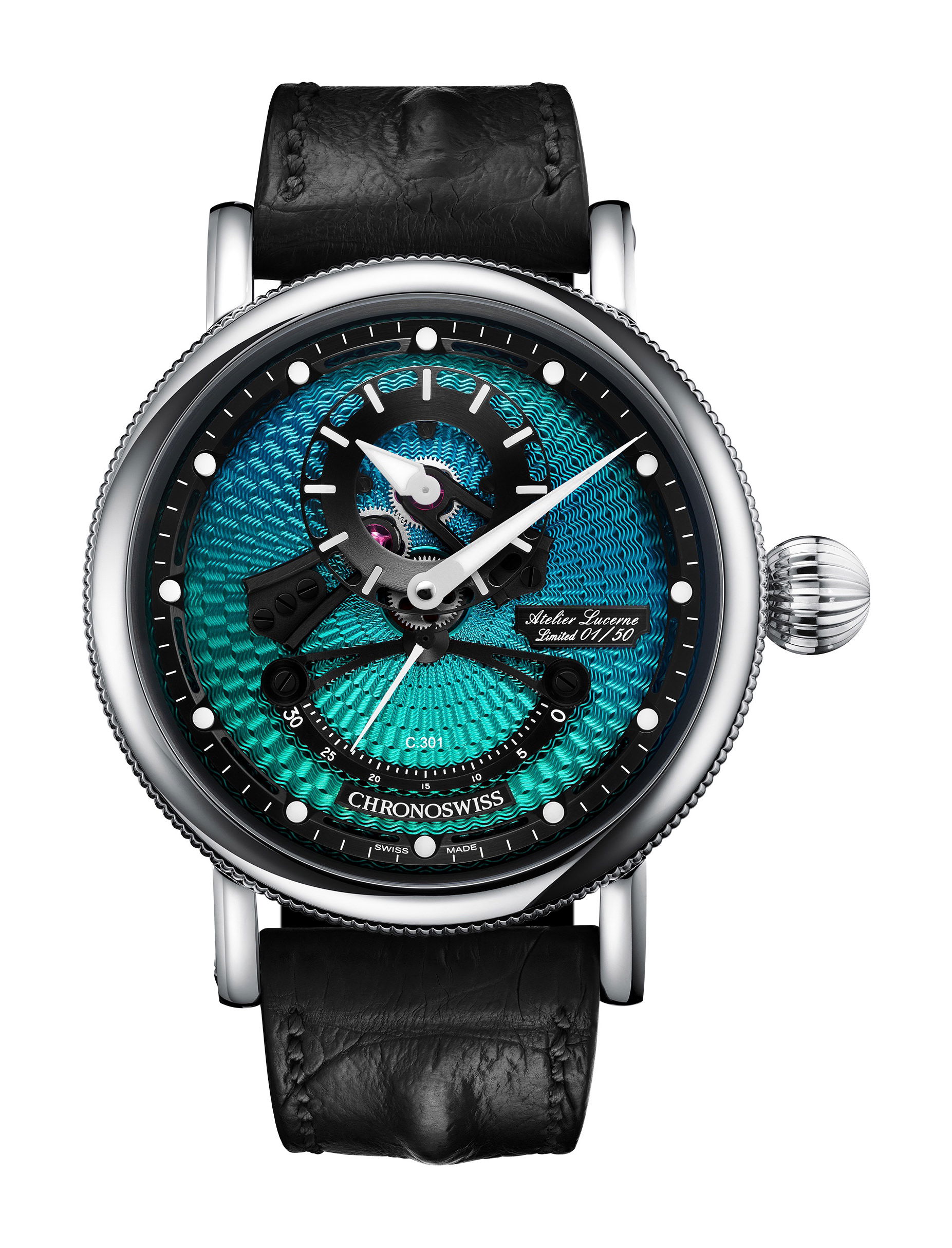 Chronoswiss Open Gear Resec Paraiba luxury timepiece - detailed view