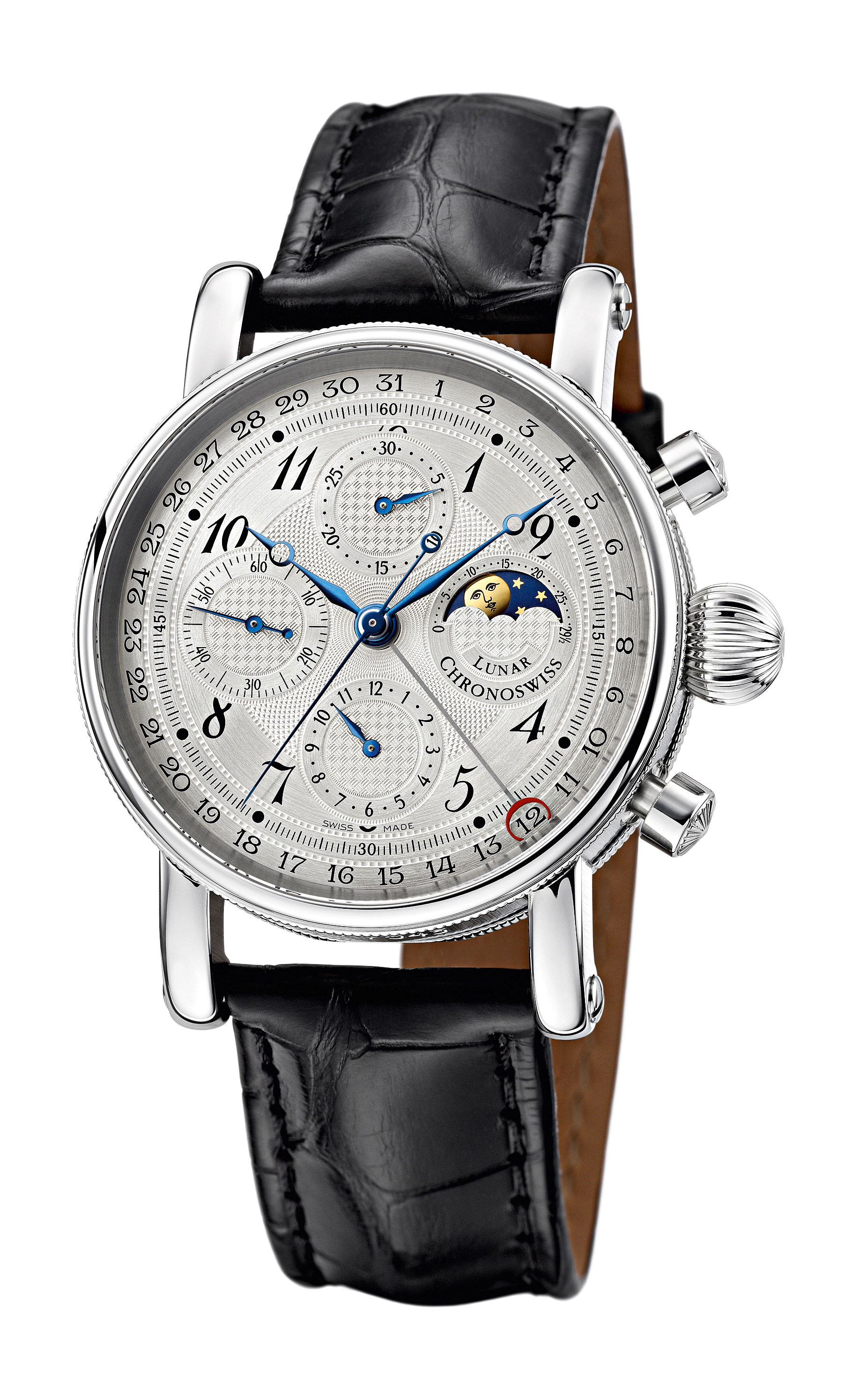 Chronoswiss Sirius Chronograph Moon Phase luxury timepiece - detailed view