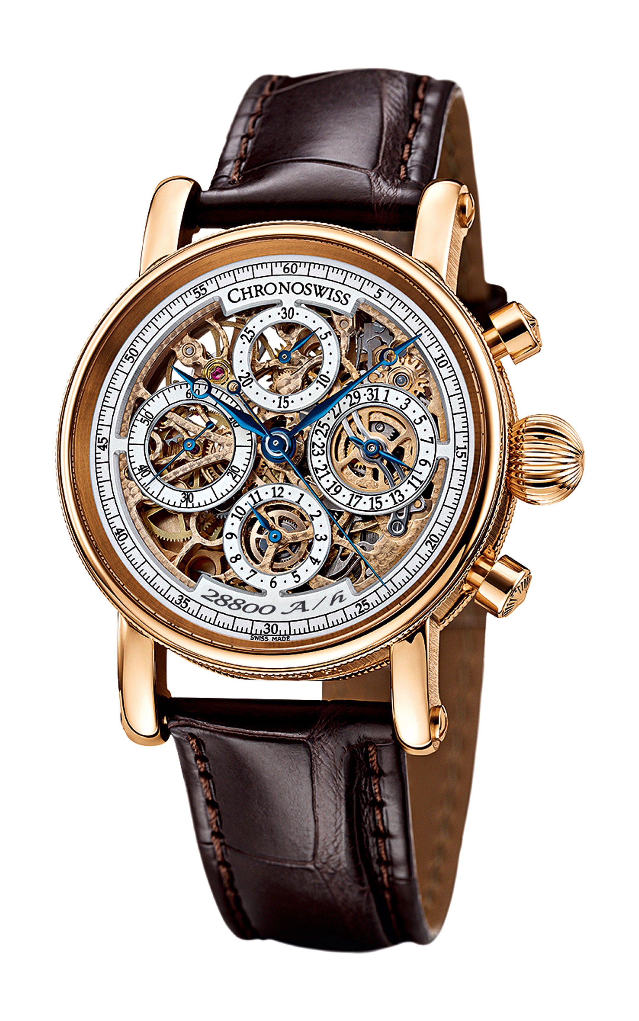 Chronoswiss Sirius Chronograph Skeleton luxury timepiece - detailed view