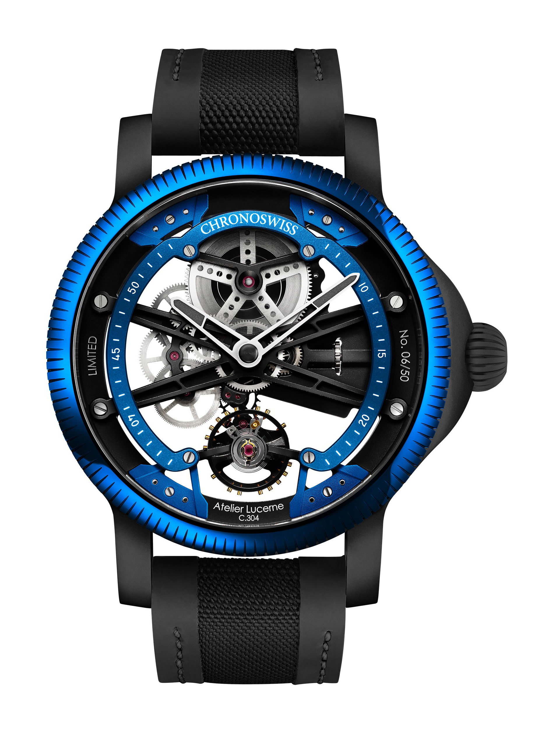 Chronoswiss Skeltec Azur luxury timepiece - detailed view