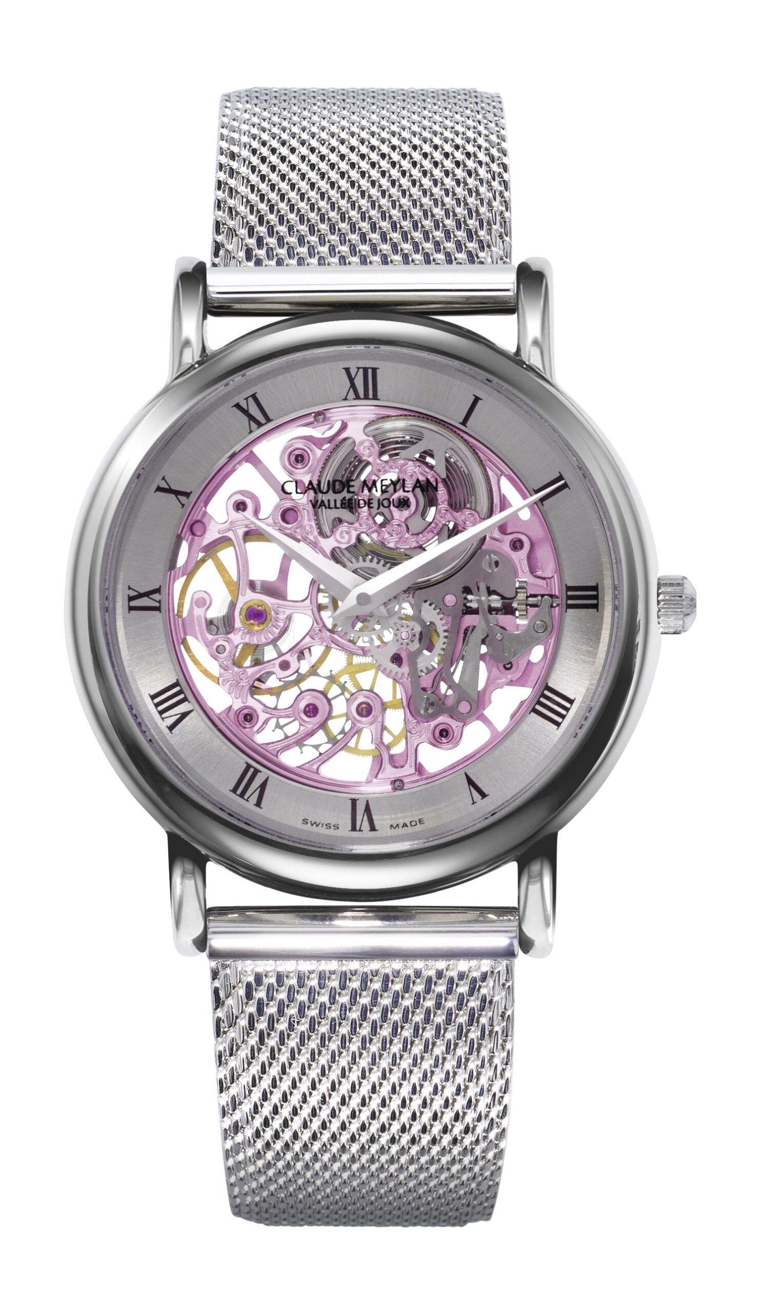 Claude Meylan Lionne Dentelle Rose luxury timepiece - detailed view