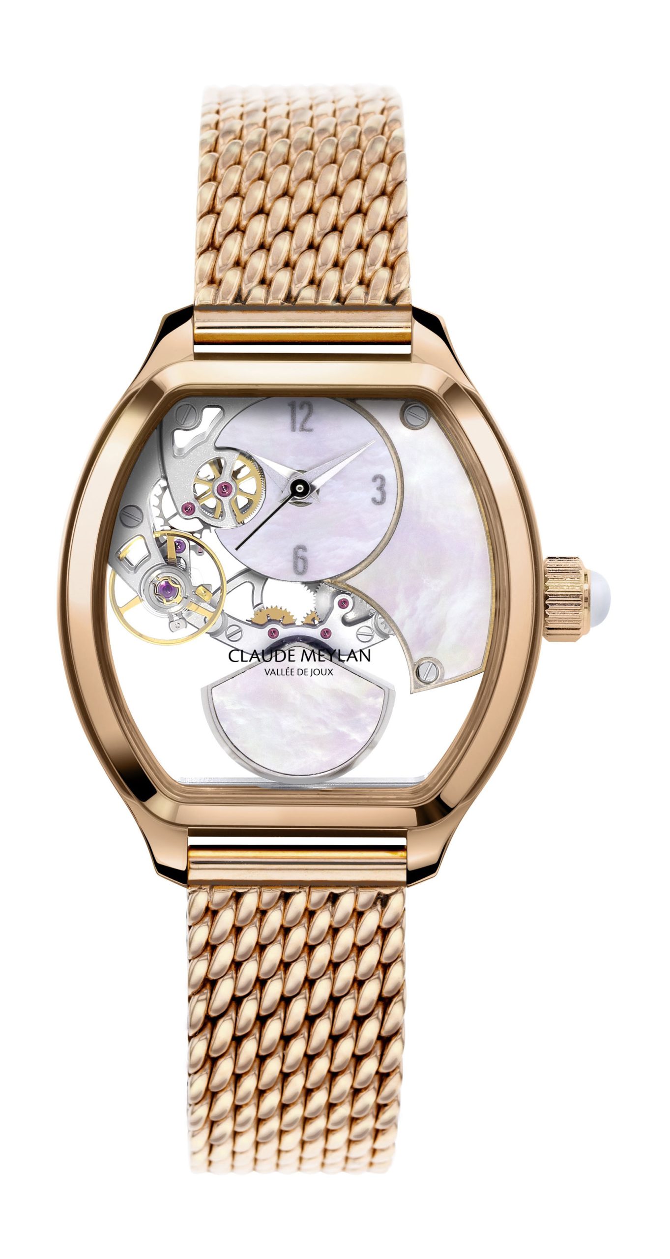 Claude Meylan Tortue Lady Mother-of-Pearl luxury timepiece - detailed view