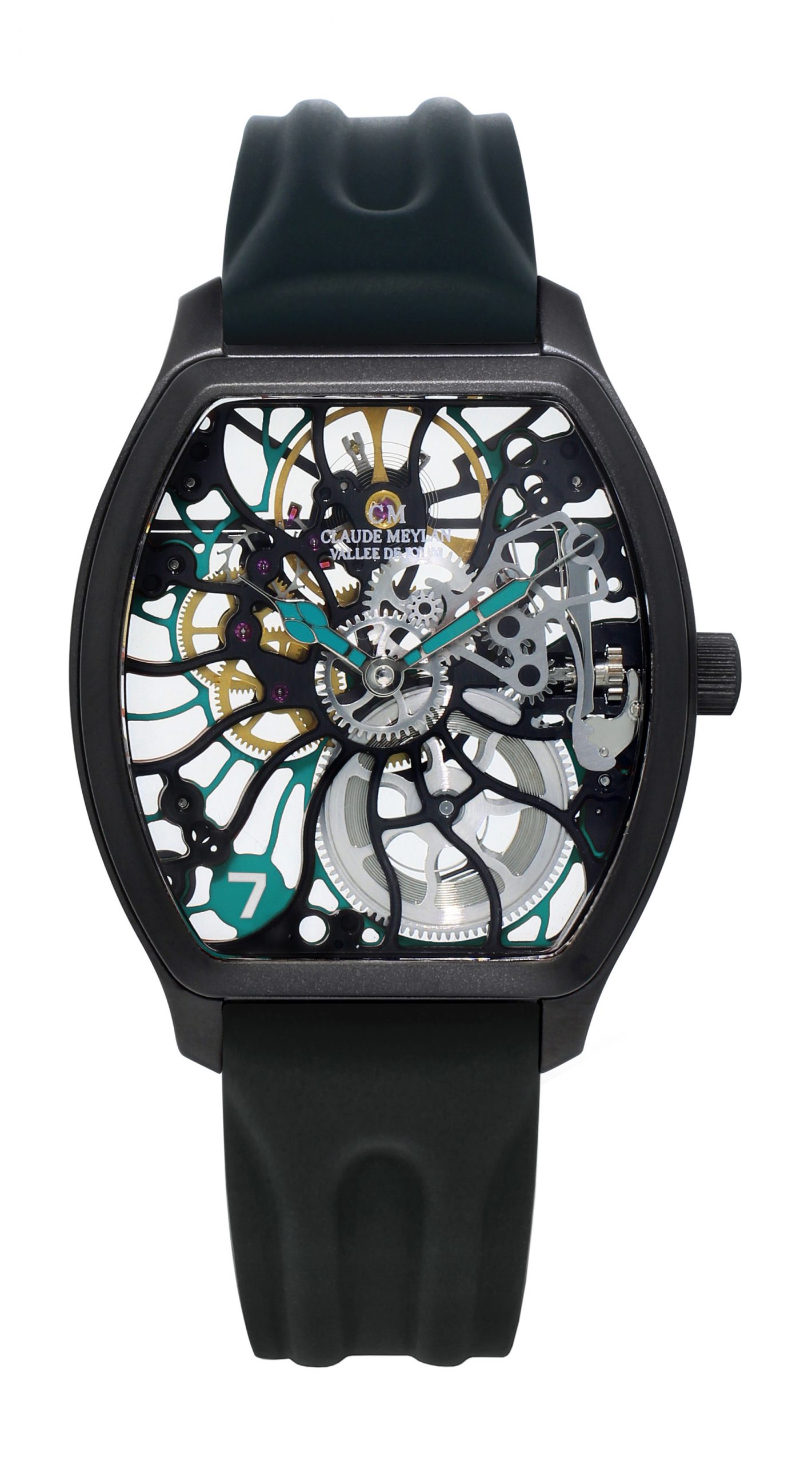 Claude Meylan Tortue Rainbow luxury timepiece - detailed view