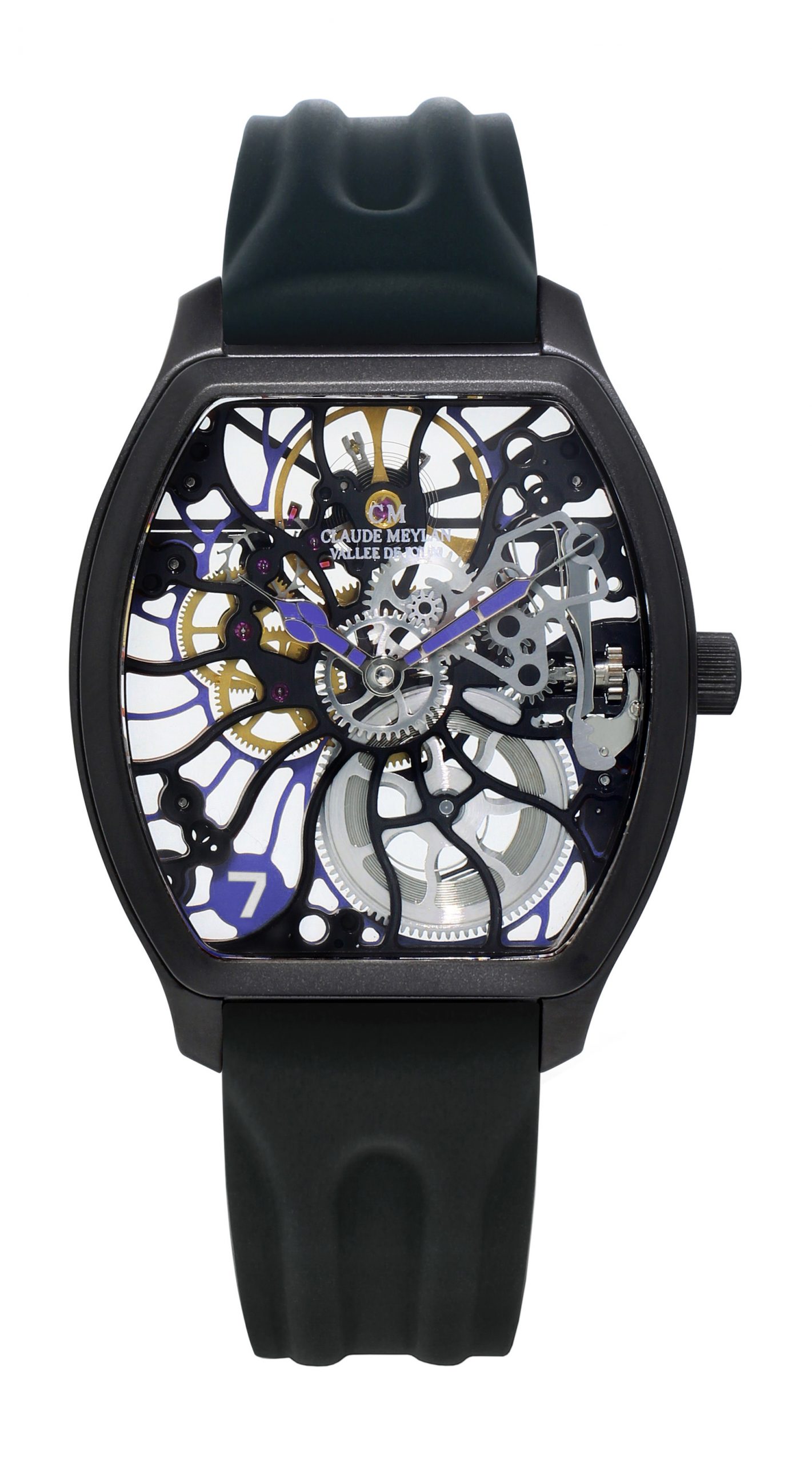 Claude Meylan Tortue Rainbow luxury timepiece - detailed view