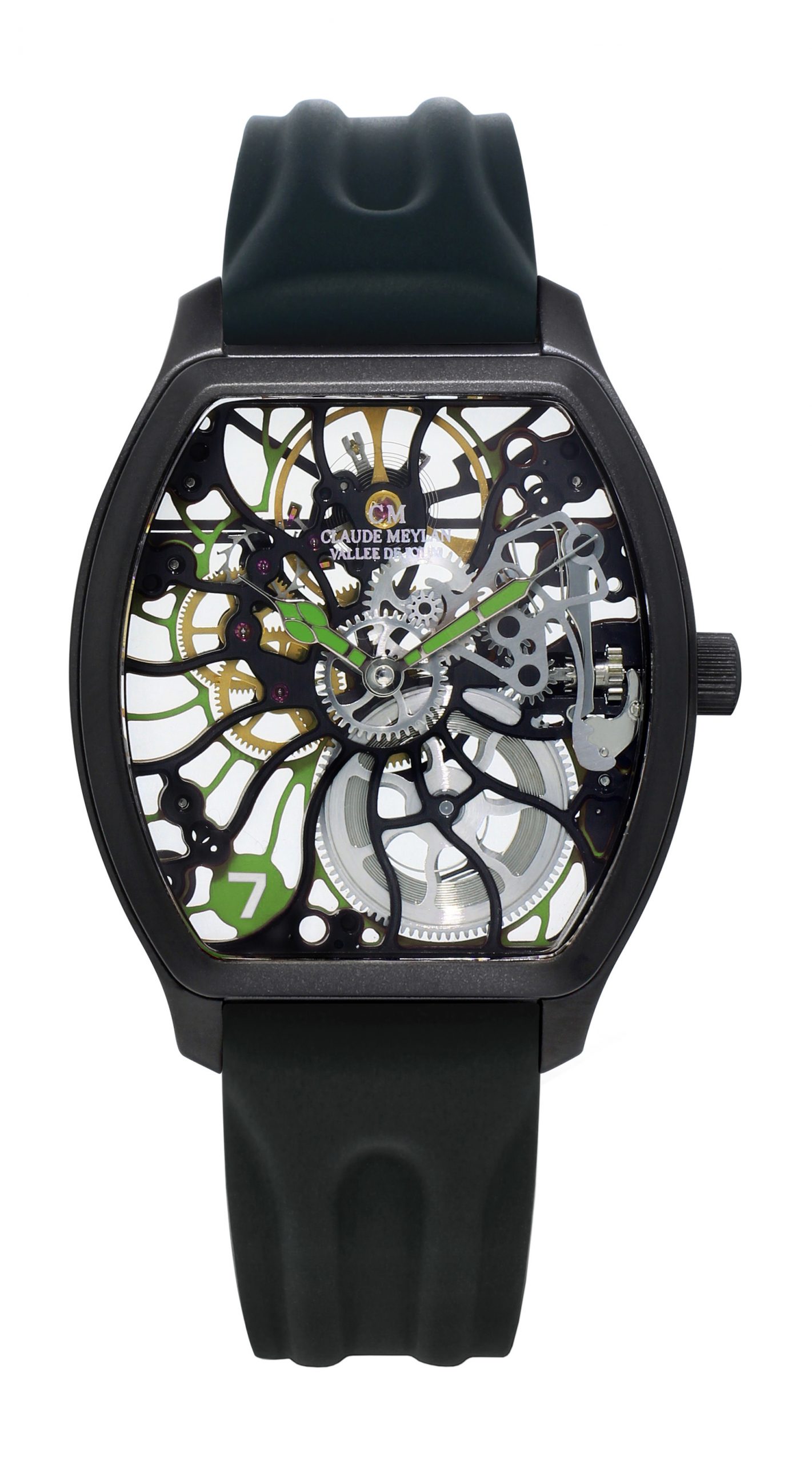 Claude Meylan Tortue Rainbow luxury timepiece - detailed view