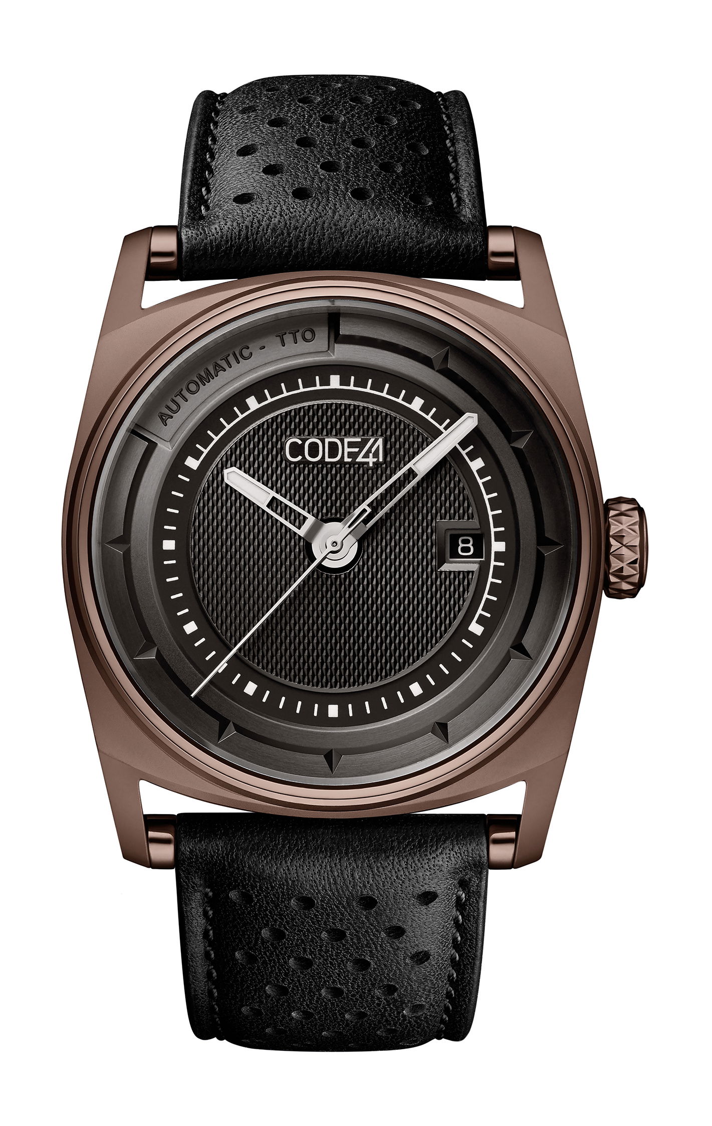 CODE41 Anomaly-02 Brown PVD luxury timepiece - detailed view