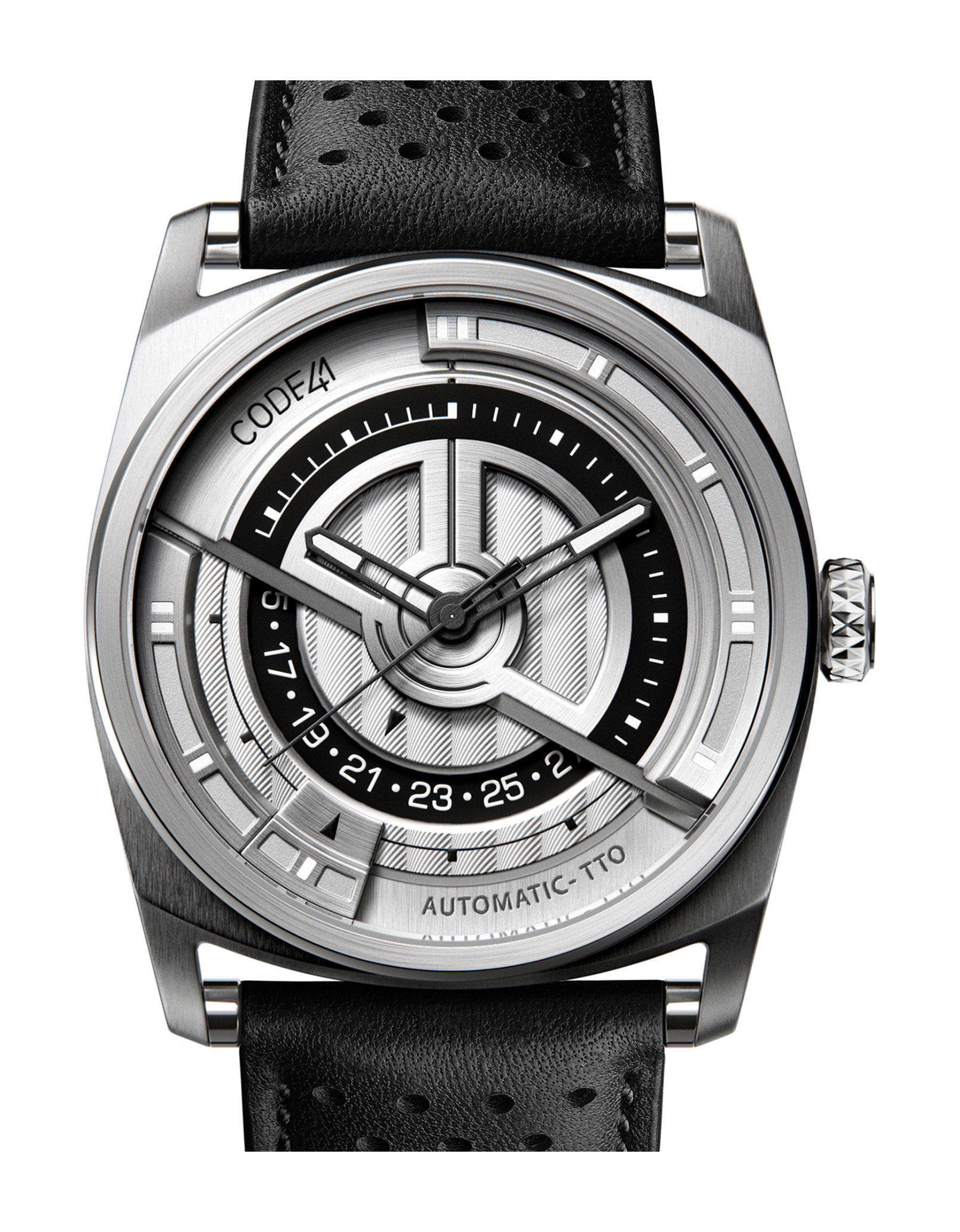 CODE41 Anomaly Evolution Steel Silver Dial luxury timepiece - detailed view