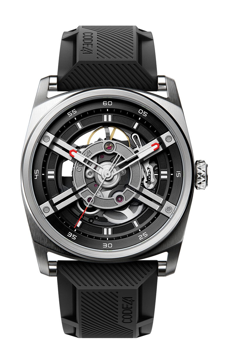 CODE41 ANOMALY-T4 Steel Black & Silver luxury timepiece - detailed view