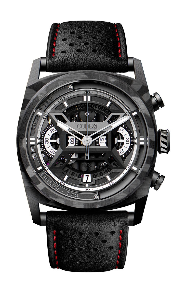 CODE41 NB24 AeroCarbon Black luxury timepiece - detailed view