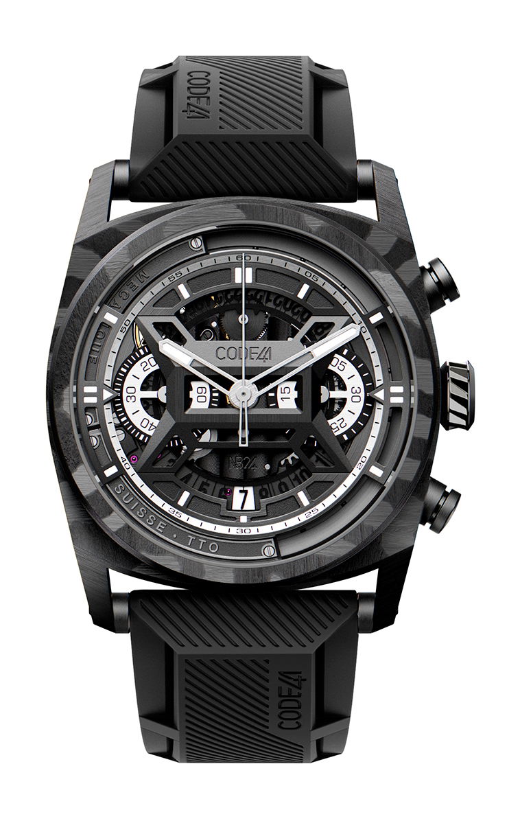 CODE41 NB24 AeroCarbon Black luxury timepiece - detailed view