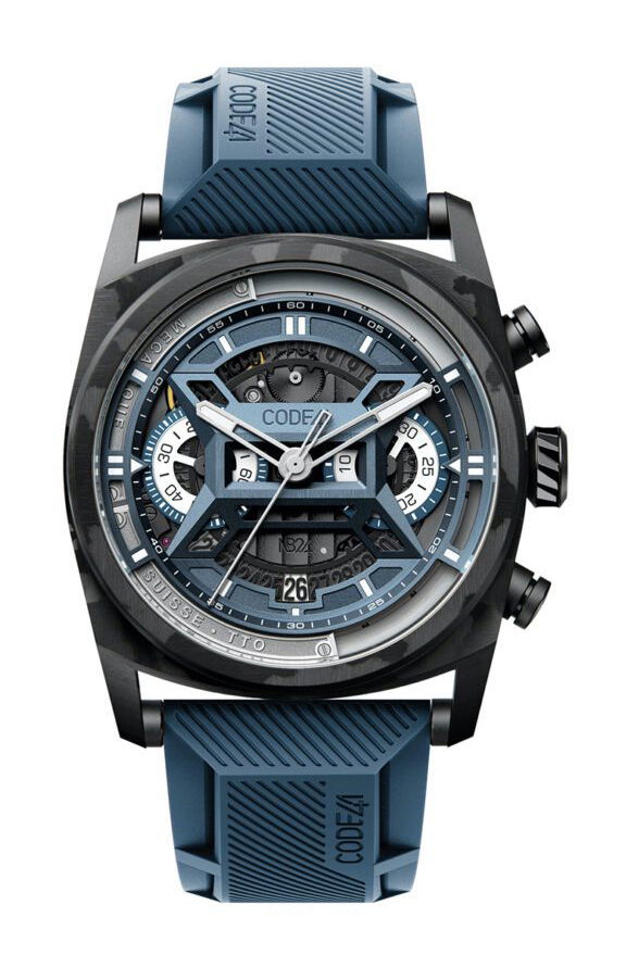 CODE41 NB24 AeroCarbon Blue luxury timepiece - detailed view