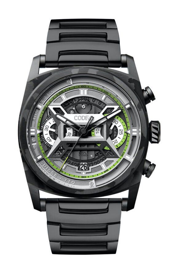 CODE41 NB24 AeroCarbon Green luxury timepiece - detailed view