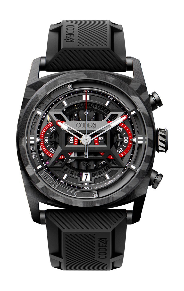 CODE41 NB24 AeroCarbon Red luxury timepiece - detailed view