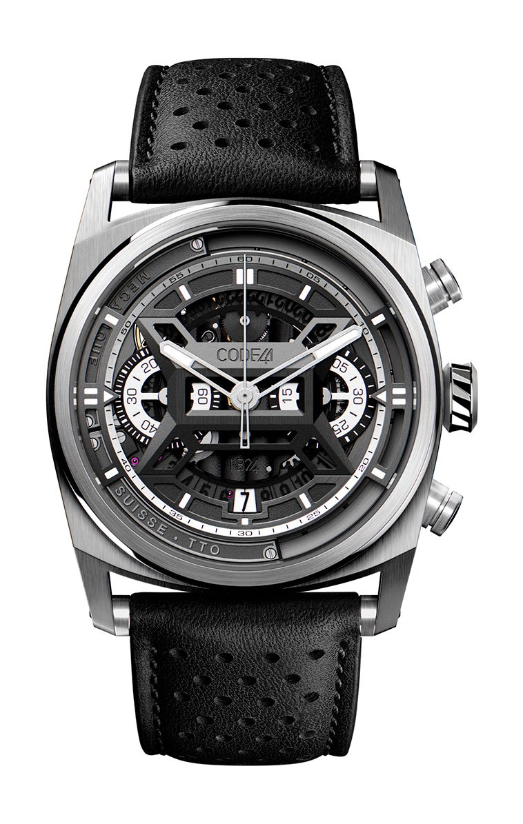 CODE41 NB24 NativeDNA Titanium Black luxury timepiece - detailed view