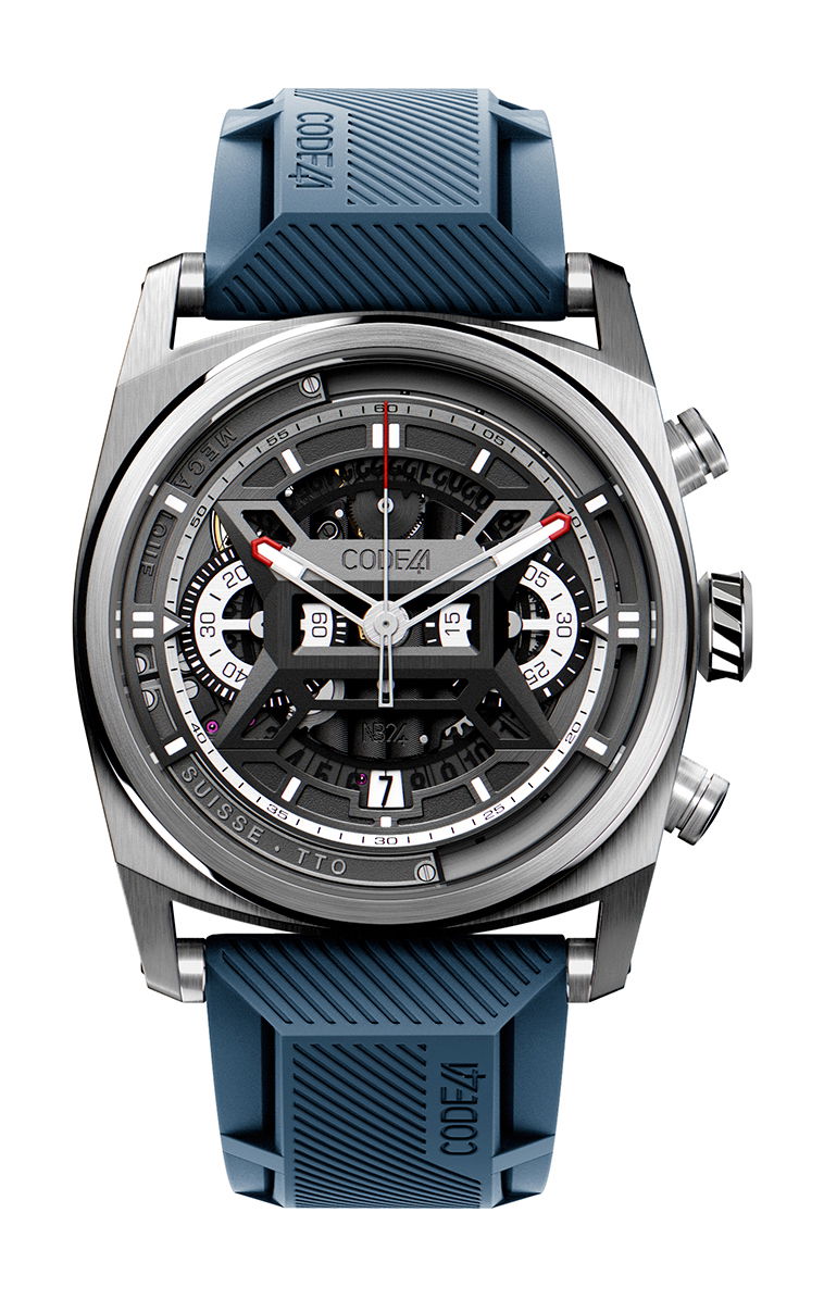 CODE41 NB24 NativeDNA Titanium Black luxury timepiece - detailed view
