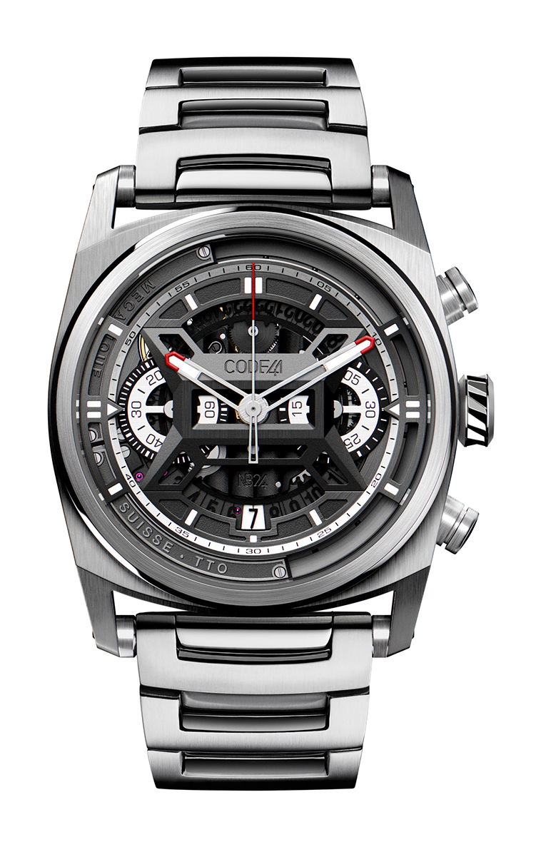CODE41 NB24 NativeDNA Titanium Black luxury timepiece - detailed view