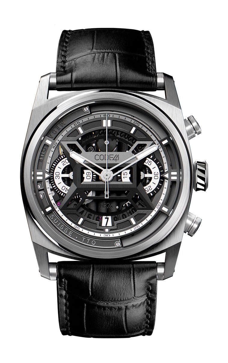 CODE41 NB24 NativeDNA Titanium Black luxury timepiece - detailed view