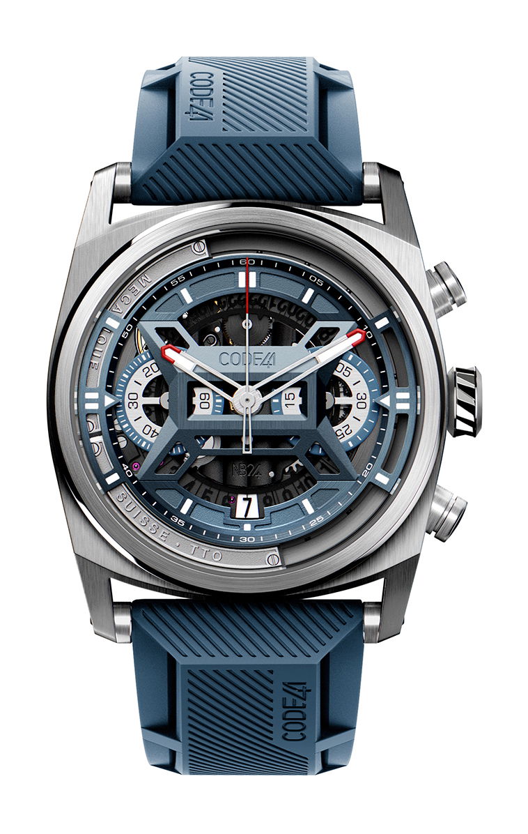 CODE41 NB24 NativeDNA Titanium Blue luxury timepiece - detailed view