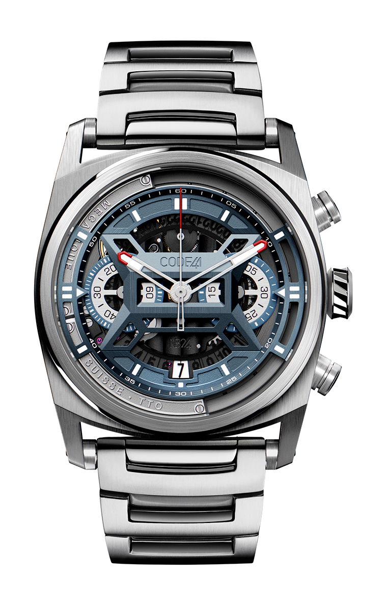 CODE41 NB24 NativeDNA Titanium Blue luxury timepiece - detailed view