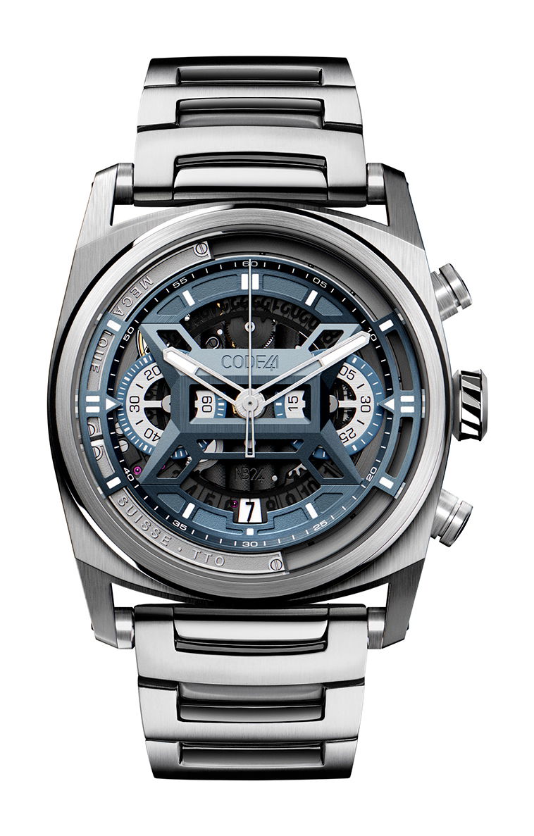 CODE41 NB24 NativeDNA Titanium Blue luxury timepiece - detailed view
