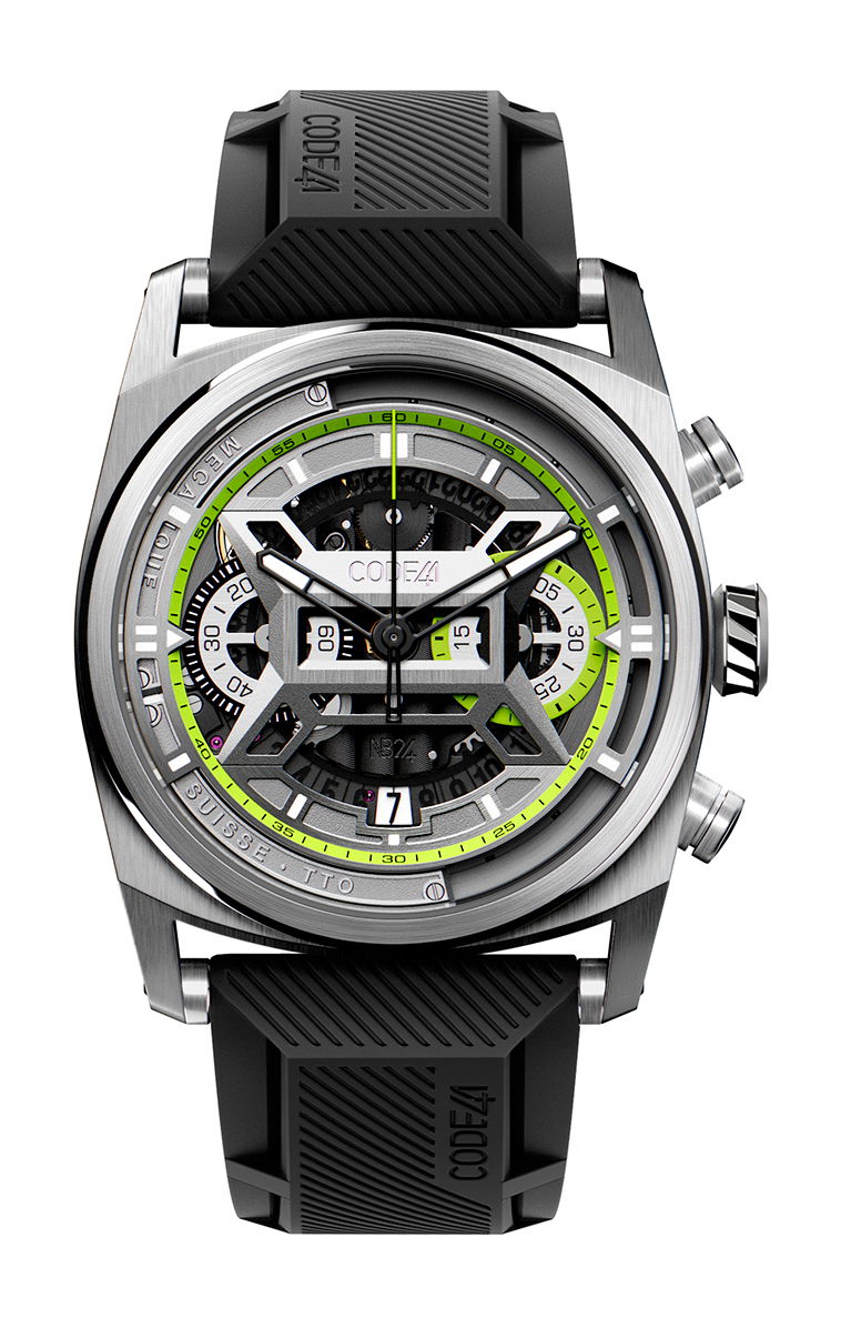 CODE41 NB24 NativeDNA Titanium Green luxury timepiece - detailed view