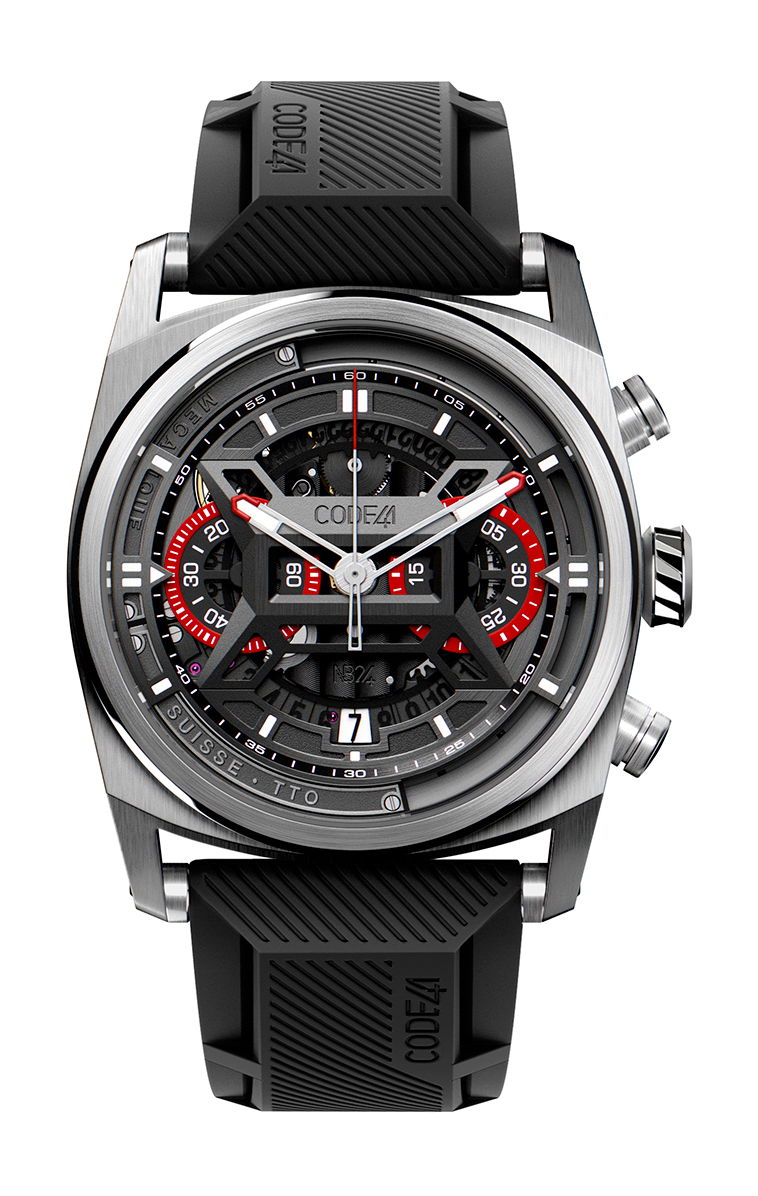 CODE41 NB24 NativeDNA Titanium Red luxury timepiece - detailed view