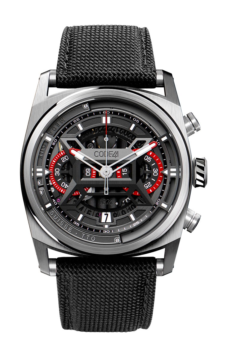 CODE41 NB24 NativeDNA Titanium Red luxury timepiece - detailed view