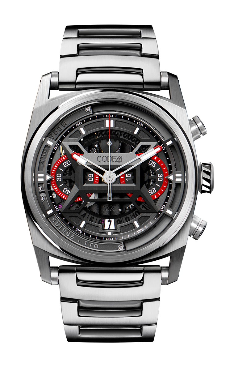 CODE41 NB24 NativeDNA Titanium Red luxury timepiece - detailed view