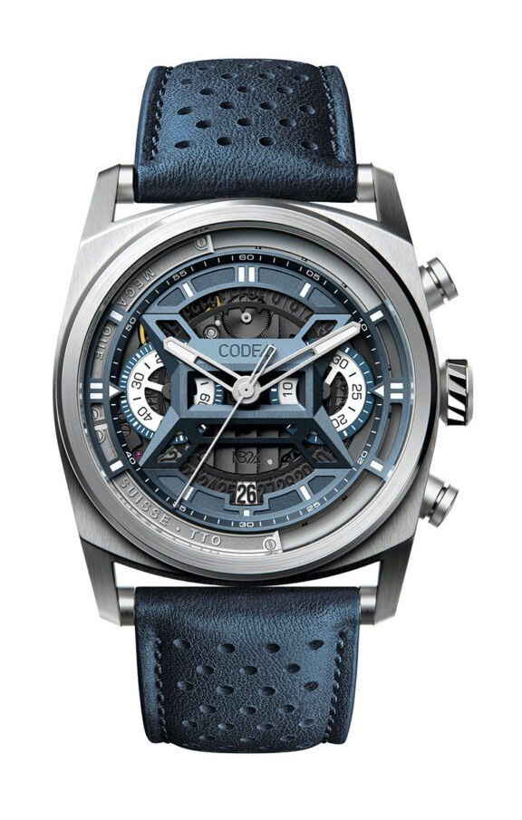 CODE41 NB24 NativeDNA Titanium Blue luxury timepiece - detailed view