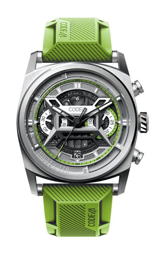 CODE41 NB24 NativeDNA Titanium Green luxury timepiece - detailed view
