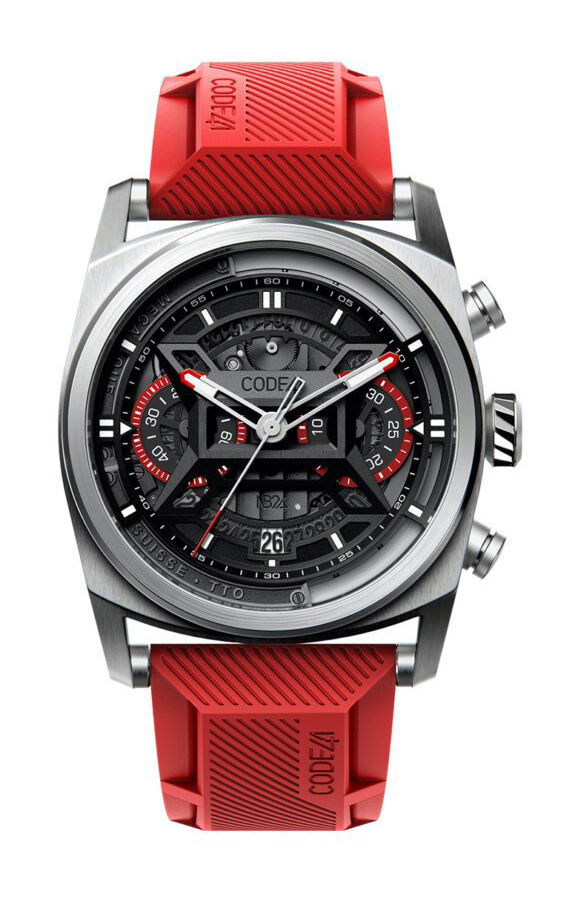 CODE41 NB24 NativeDNA Titanium Red luxury timepiece - detailed view