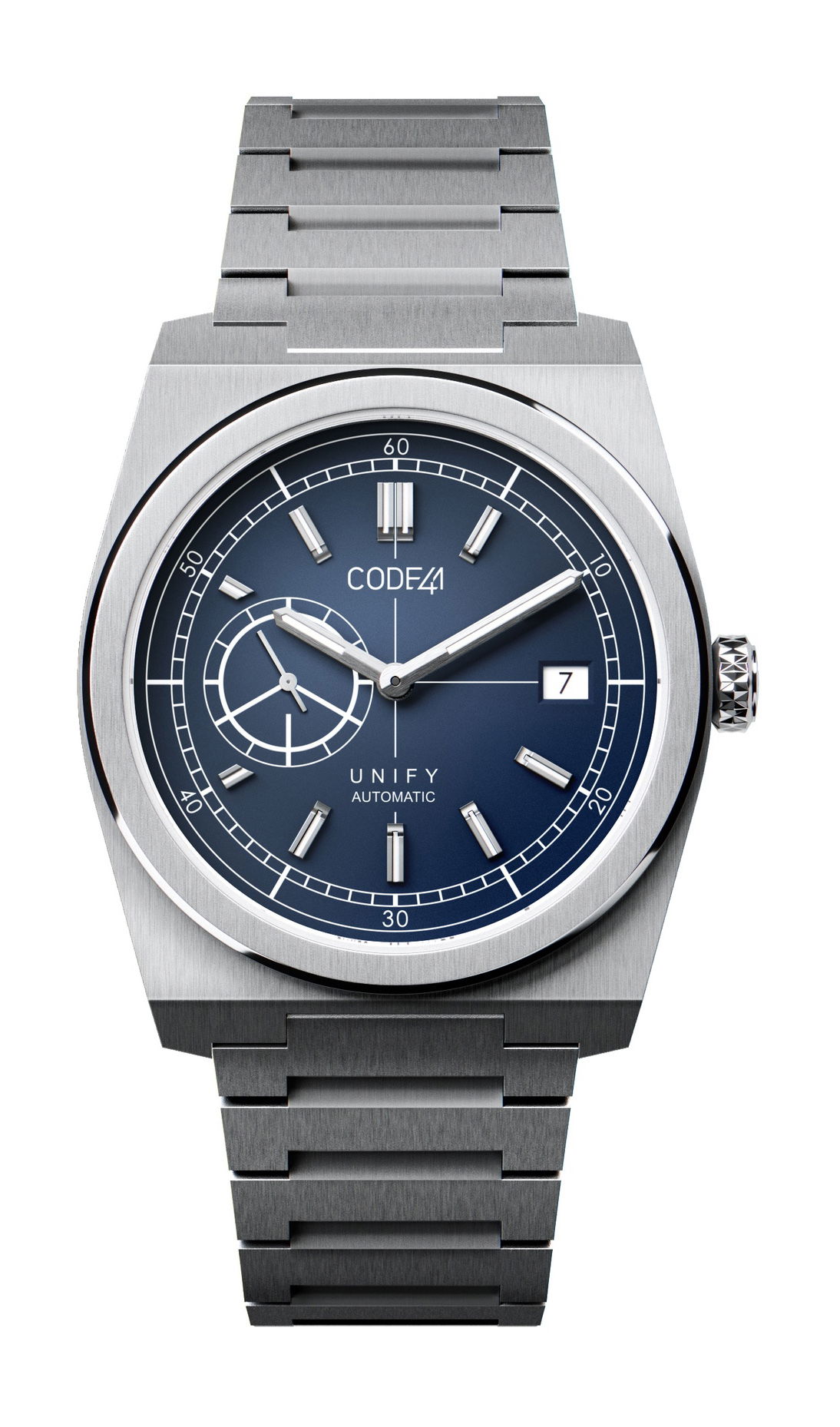 CODE41 UNIFY Small Seconds Blue Anthracite luxury timepiece - detailed view